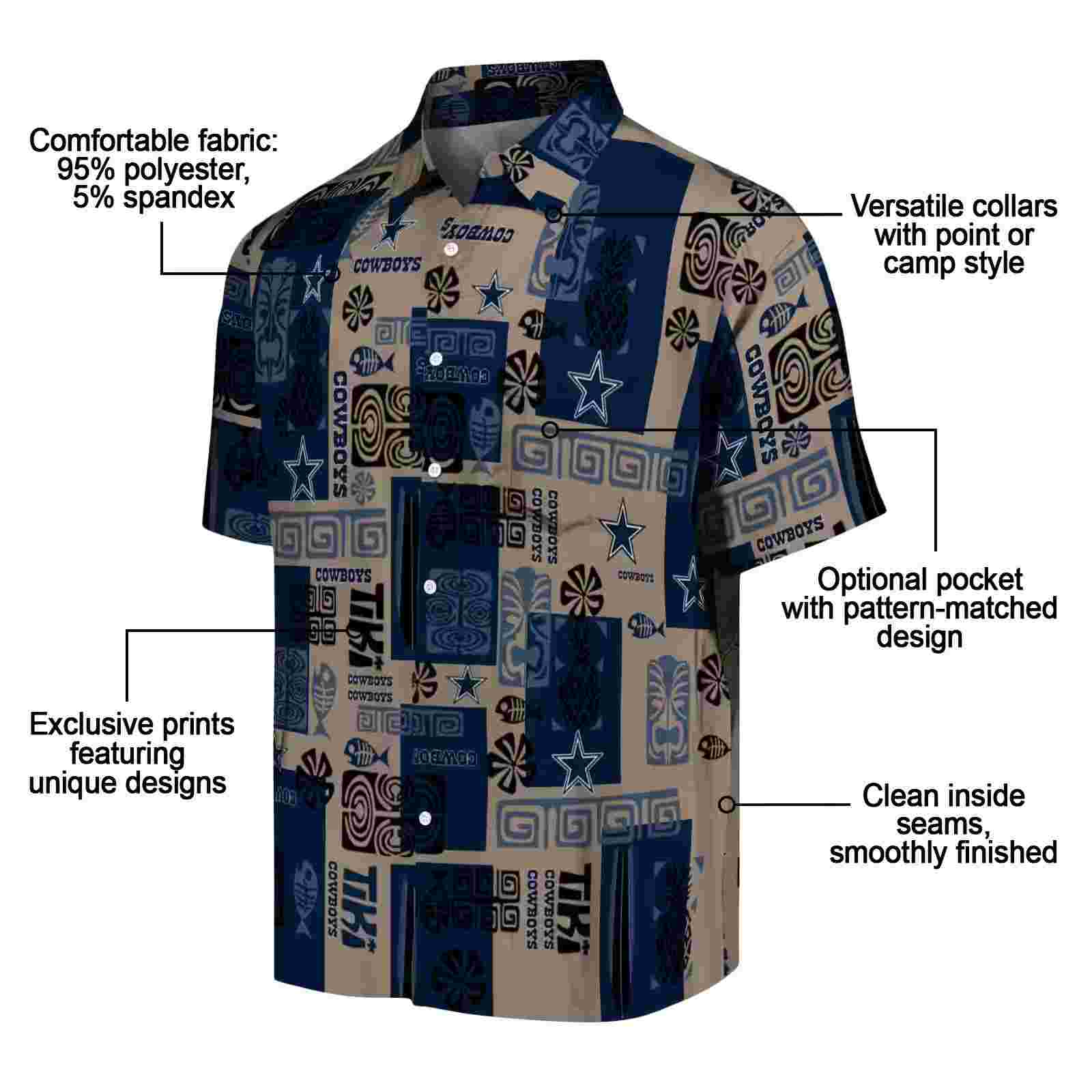 dallas cowboys tribal symbols blue hawaiian shirt new arrival