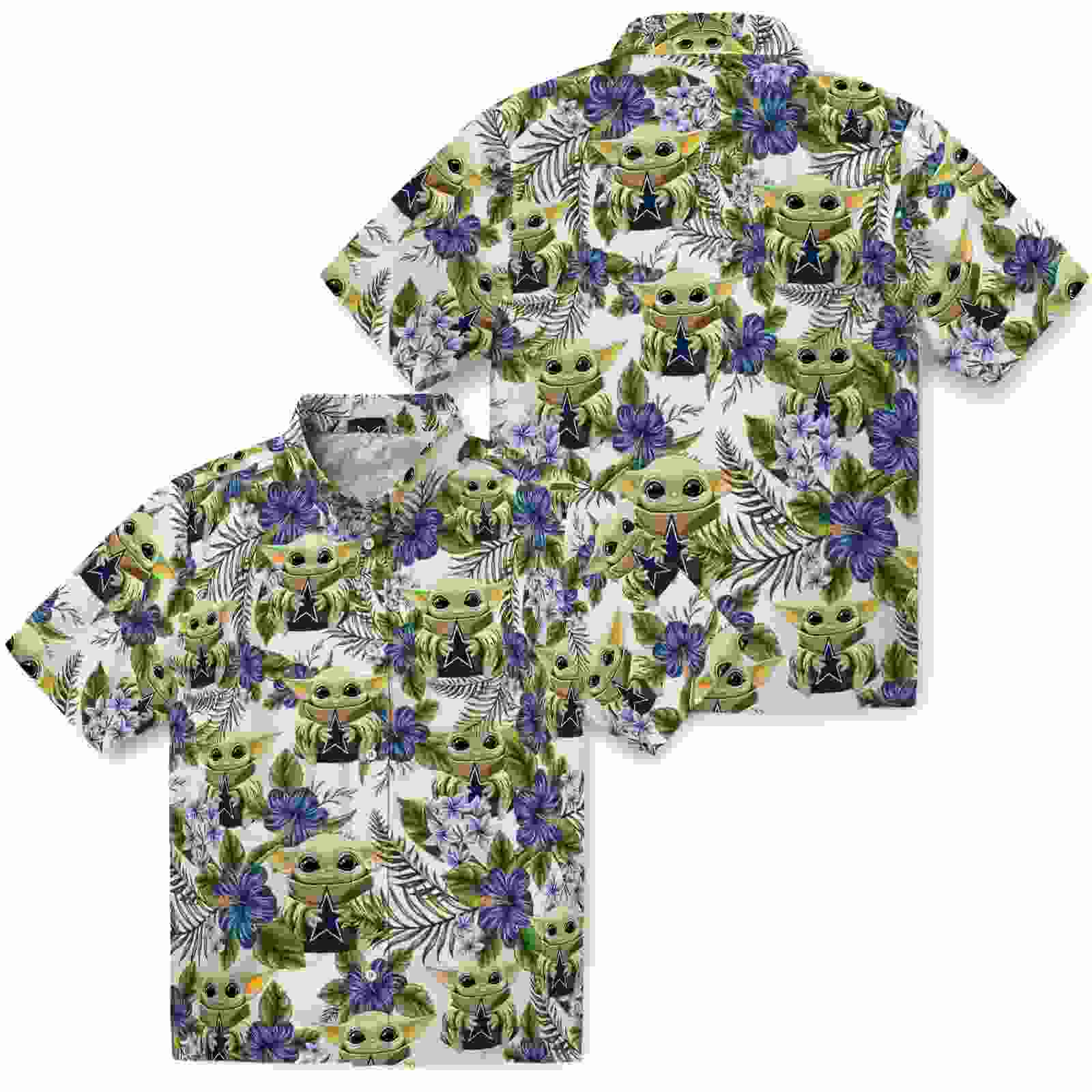 dallas cowboys tropical yoda green hawaiian shirt high quality