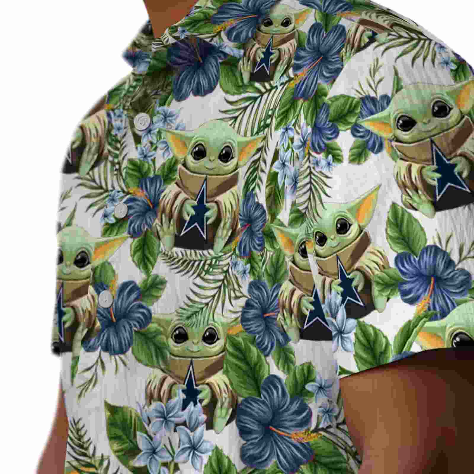 dallas cowboys tropical yoda green hawaiian shirt trendy