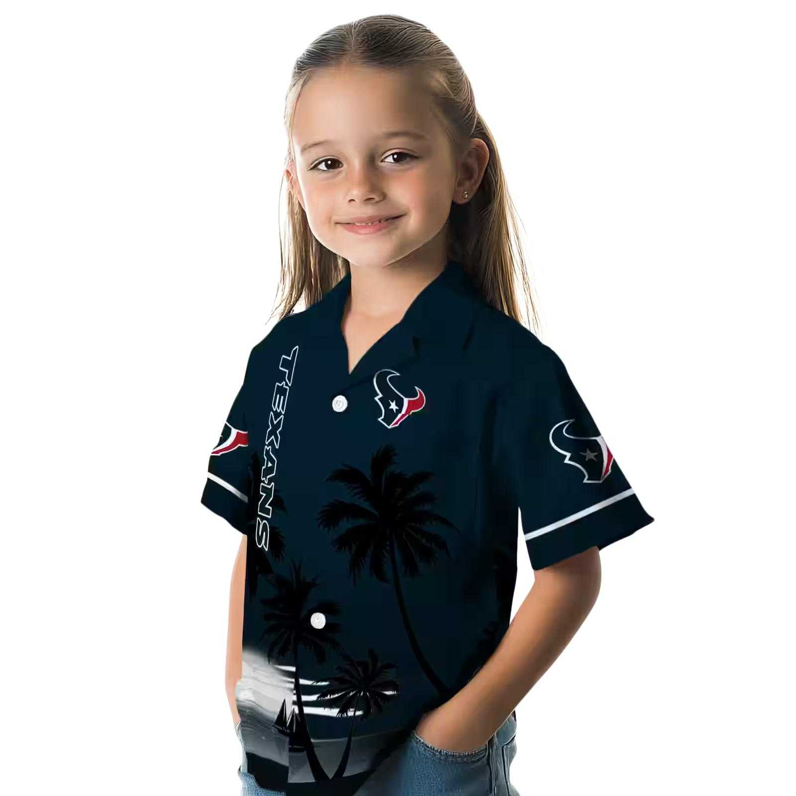 houston texans beach sunset blue black hawaiian shirt premium grade