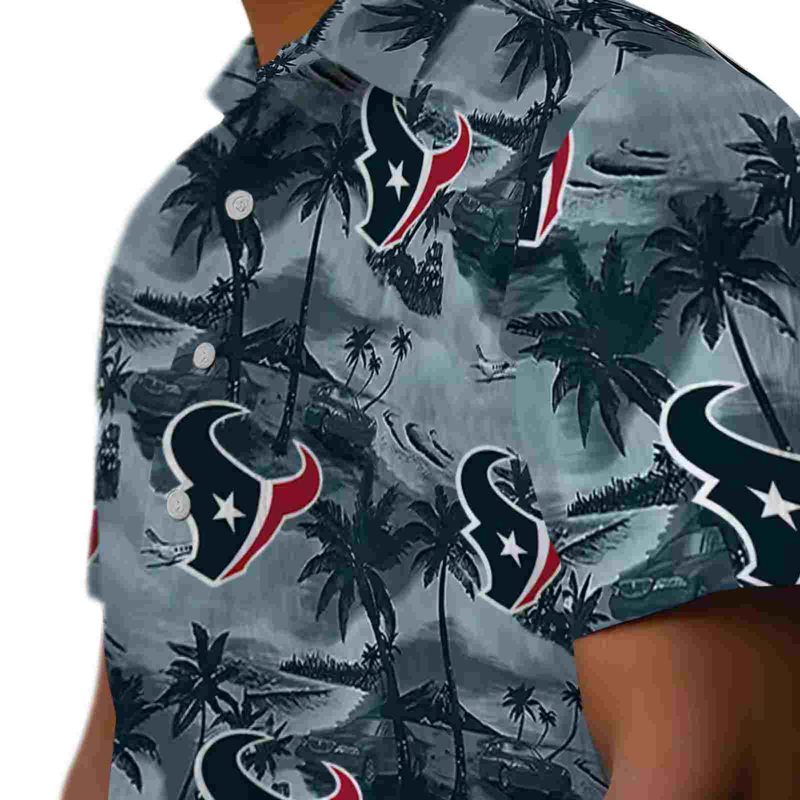 houston texans coastal palms blue hawaiian shirt trendy