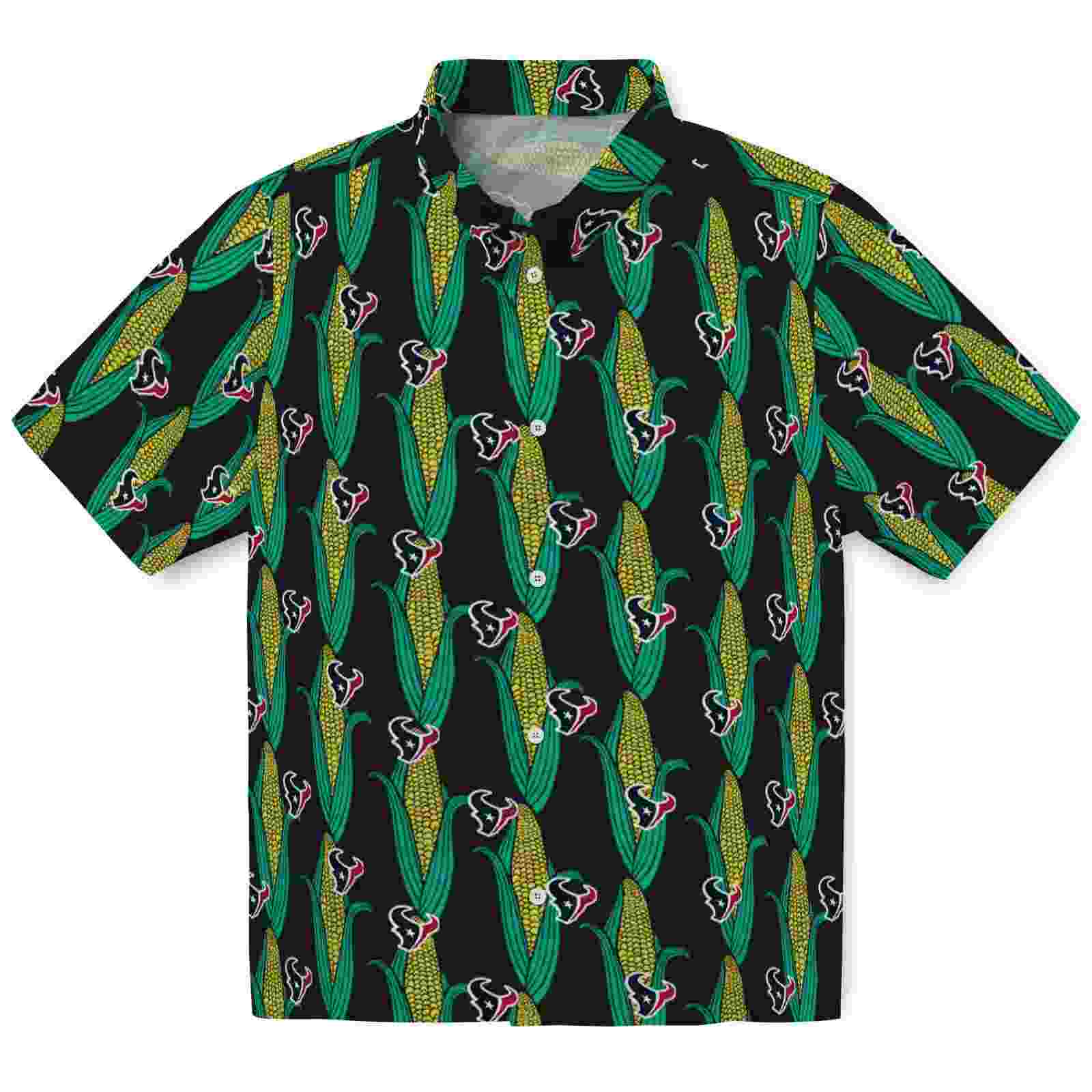 houston texans corn motifs black green hawaiian shirt best selling