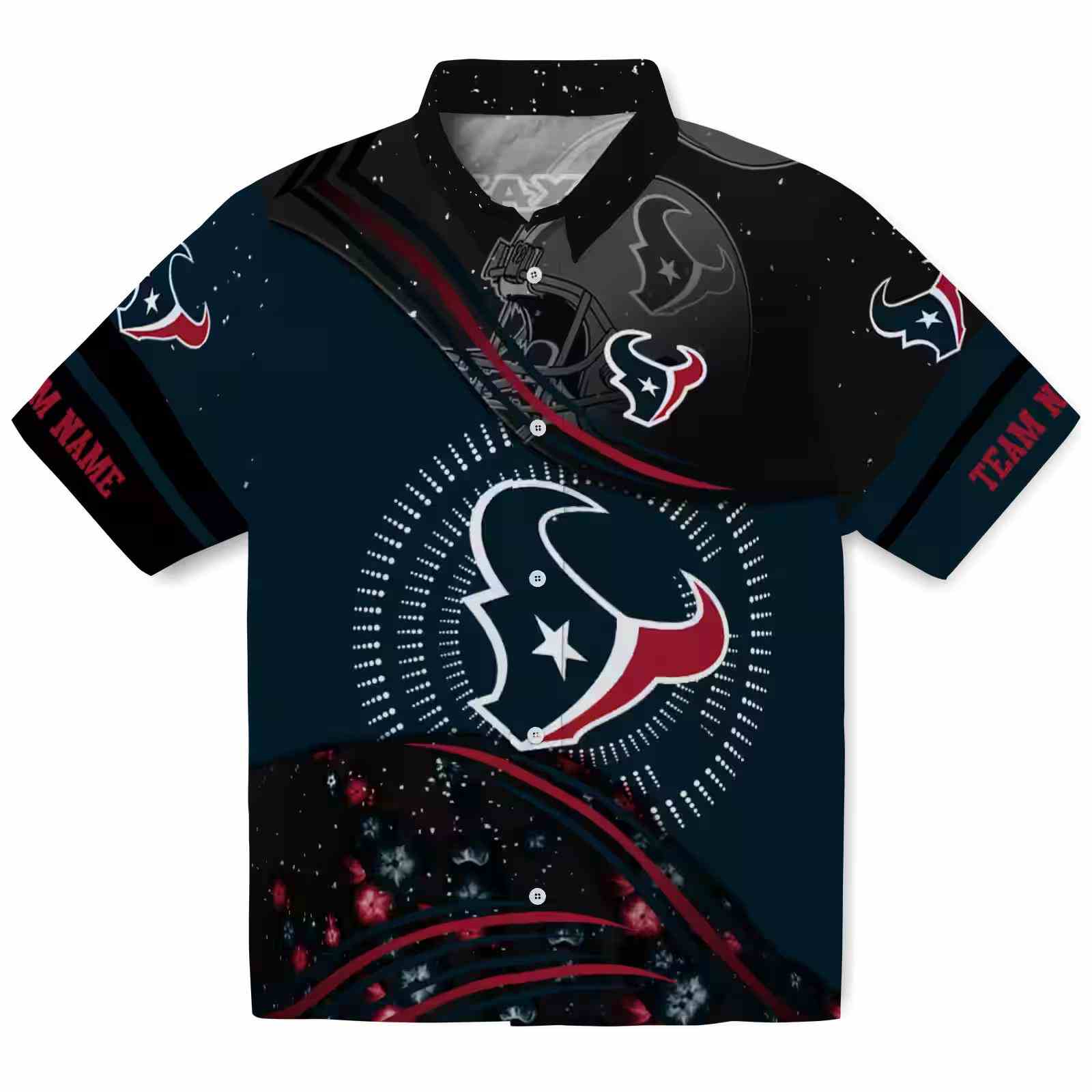 houston texans football wave blue black hawaiian shirt best selling