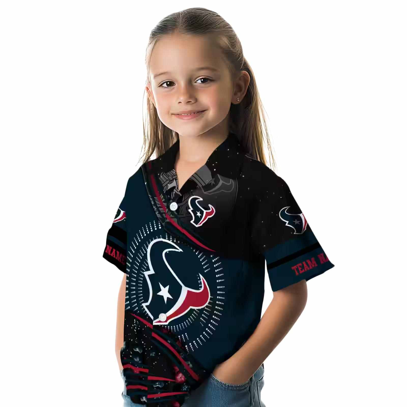 houston texans football wave blue black hawaiian shirt premium grade