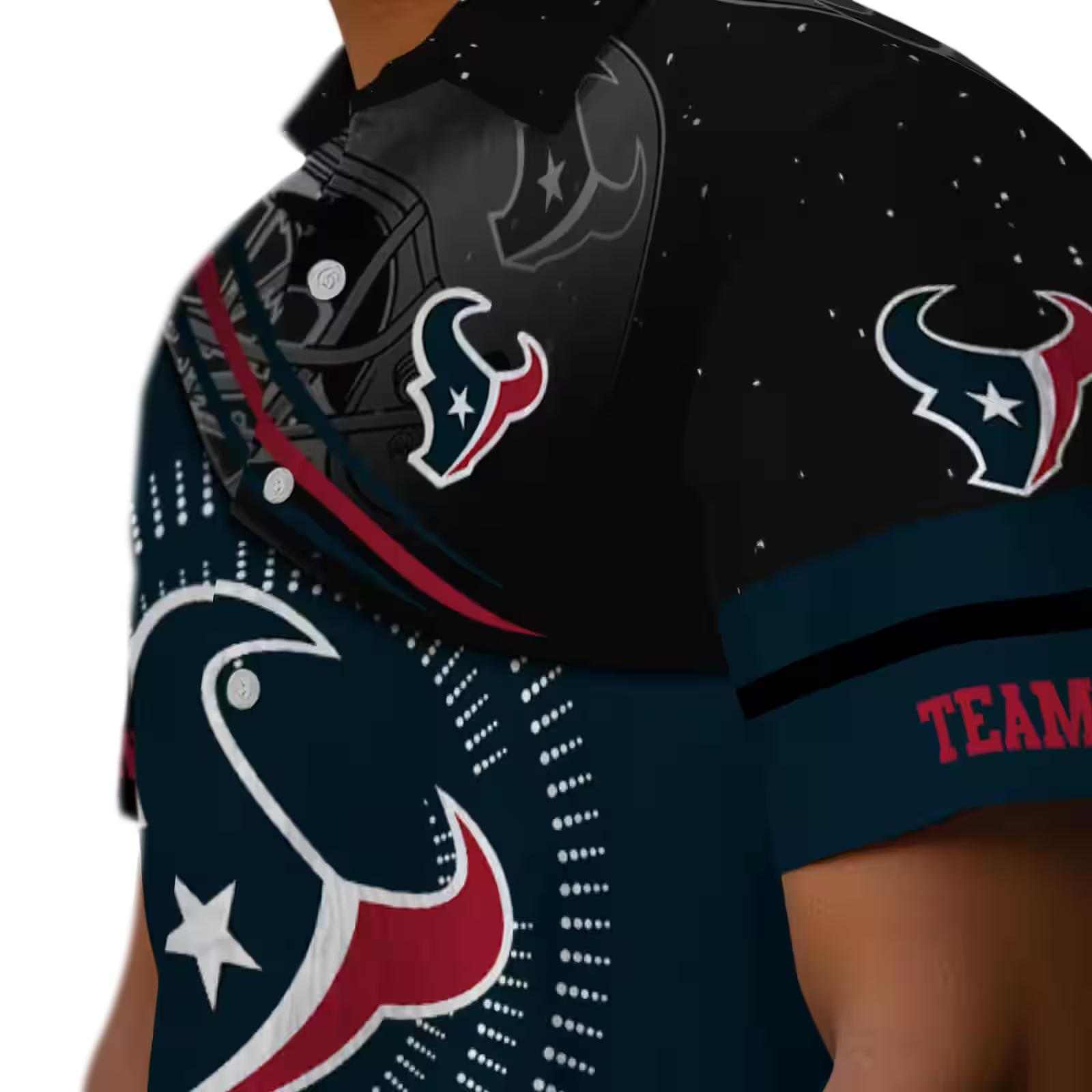 houston texans football wave blue black hawaiian shirt trendy