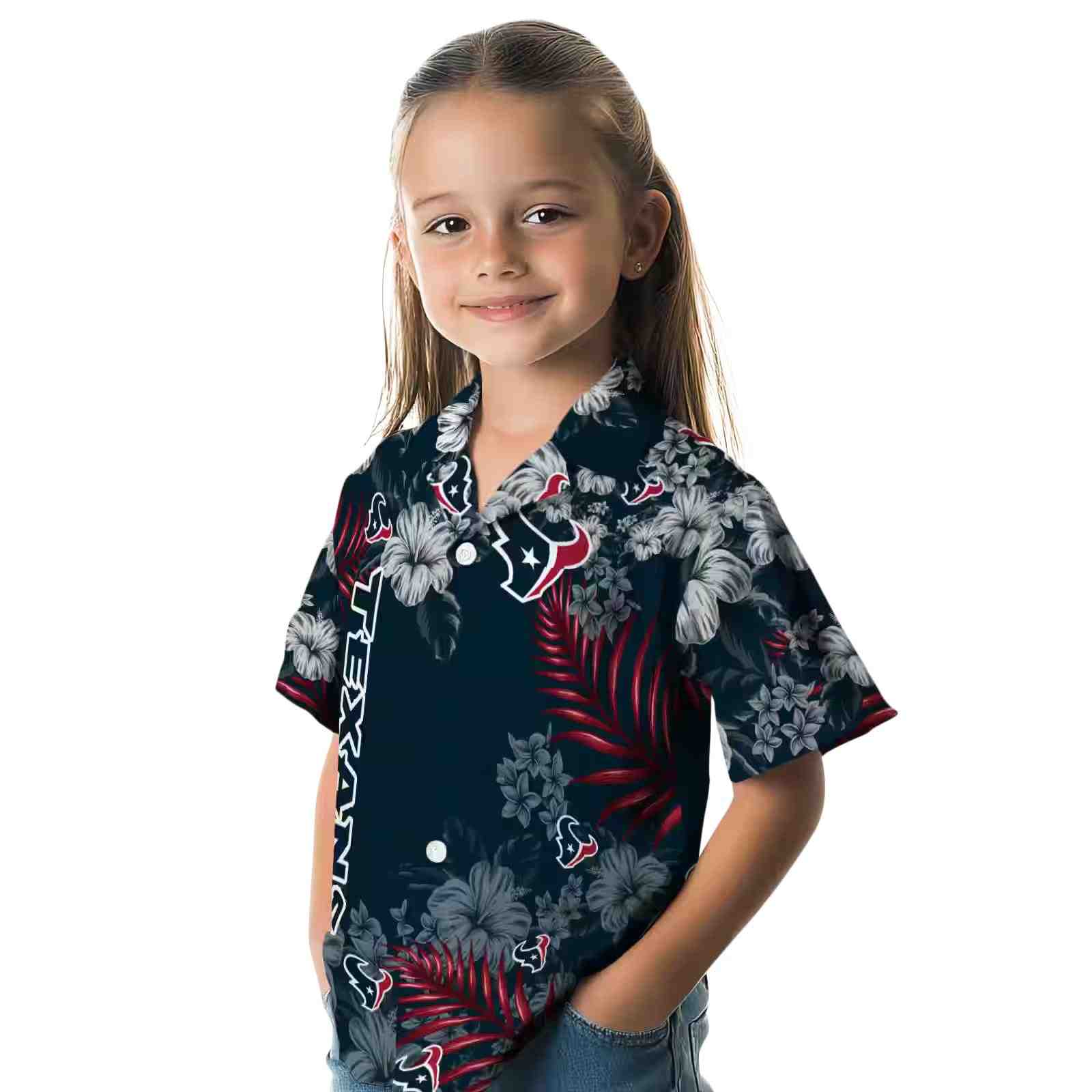 houston texans hibiscus print blue hawaiian shirt premium grade