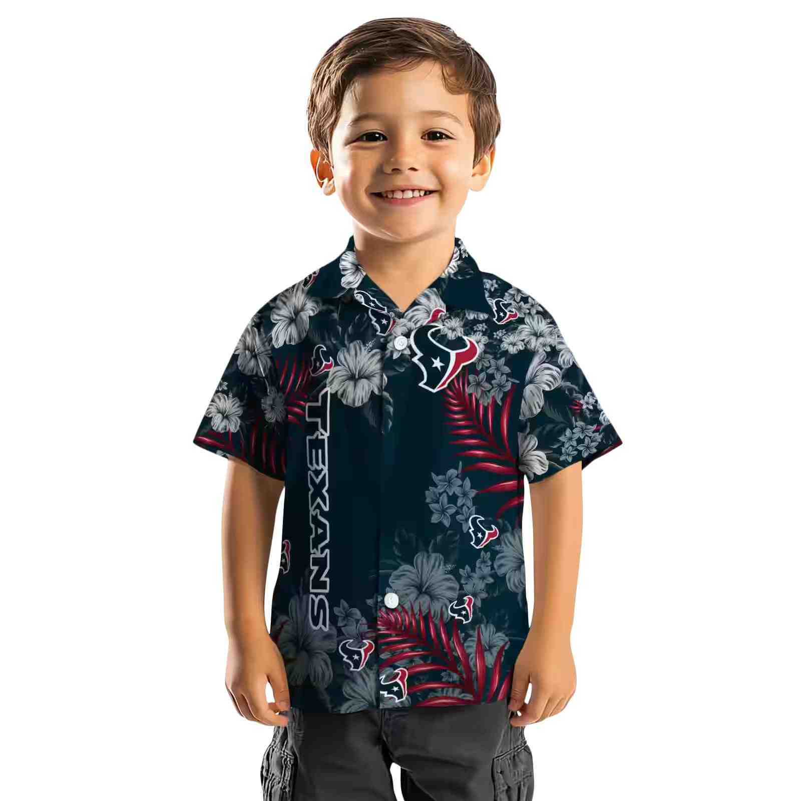 houston texans hibiscus print blue hawaiian shirt top rated