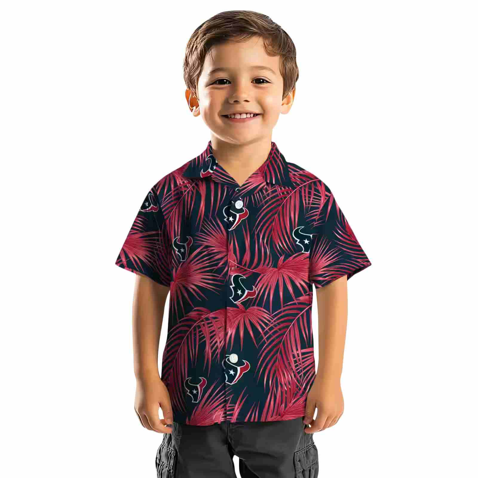 houston texans leafy palms blue hawaiian shirt top rated