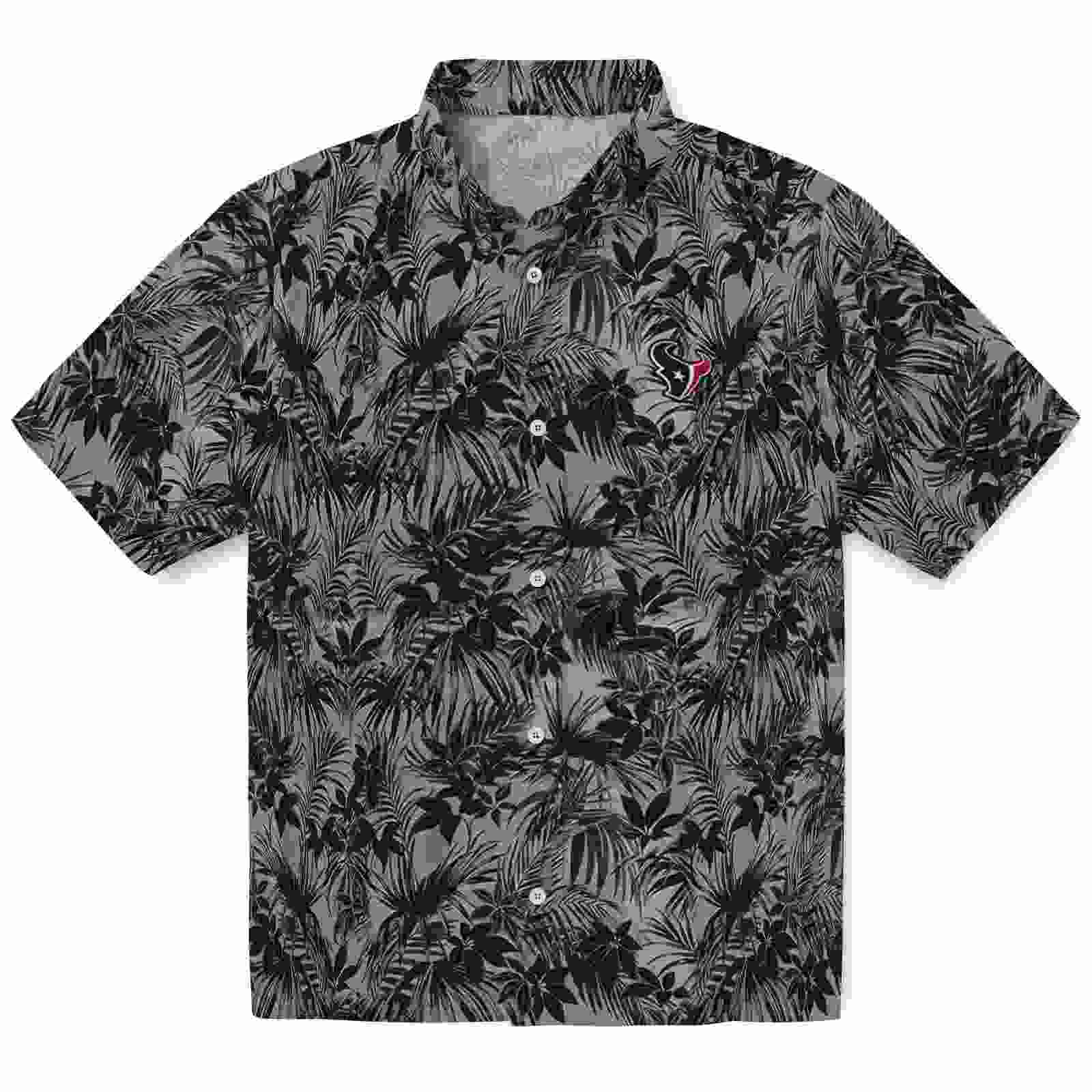 houston texans leafy pattern blue hawaiian shirt best selling