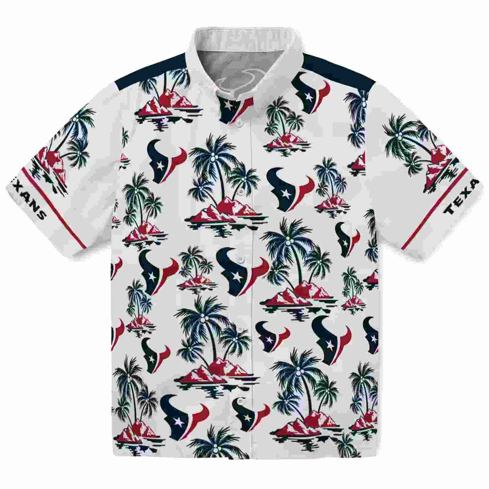 houston texans palm island print blue white hawaiian shirt best selling