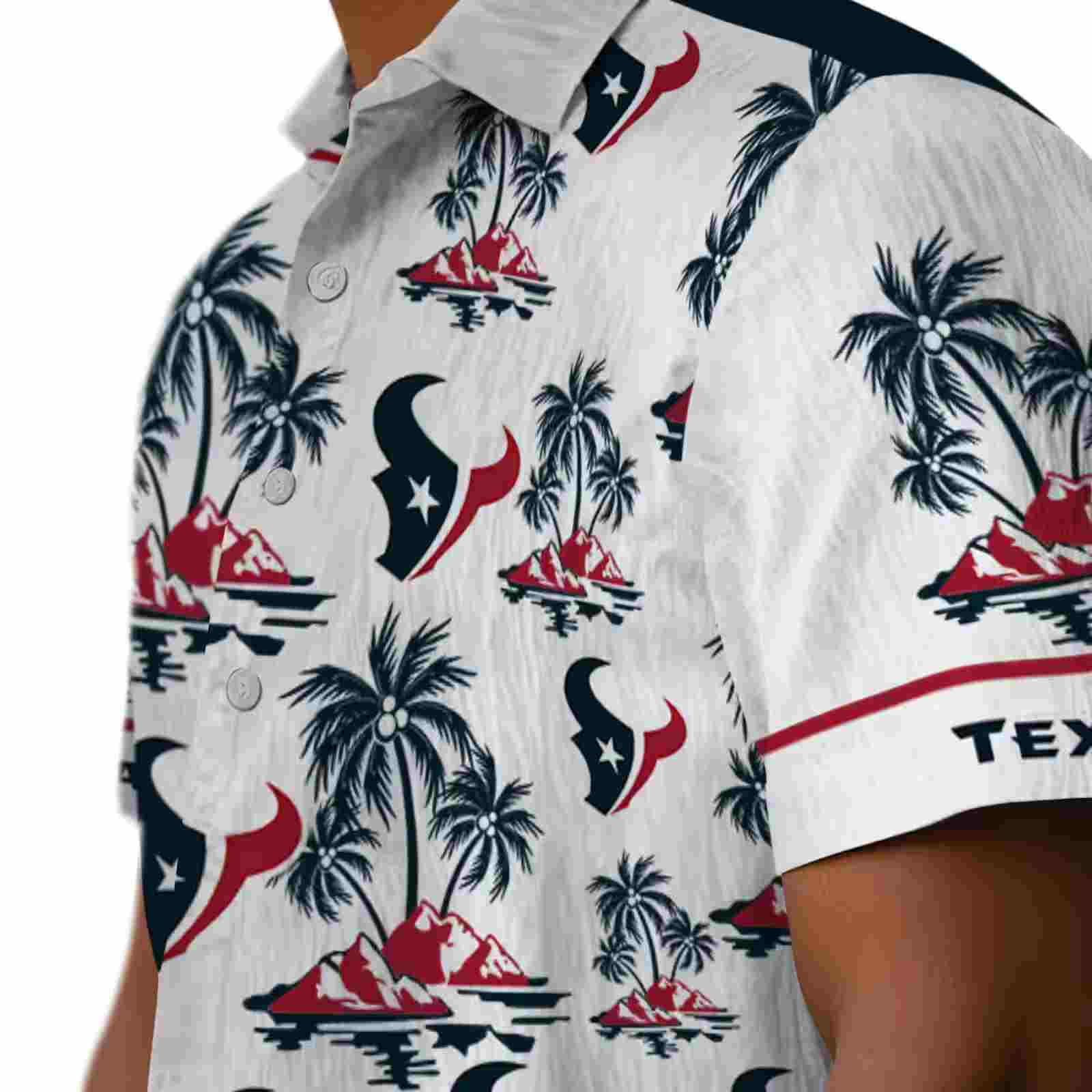 houston texans palm island print blue white hawaiian shirt trendy