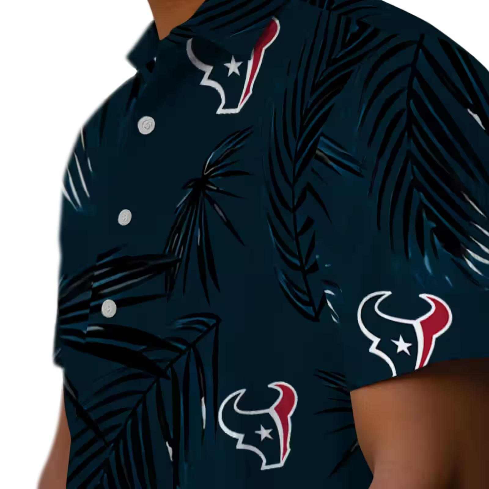 houston texans palm leaf blue hawaiian shirt trendy