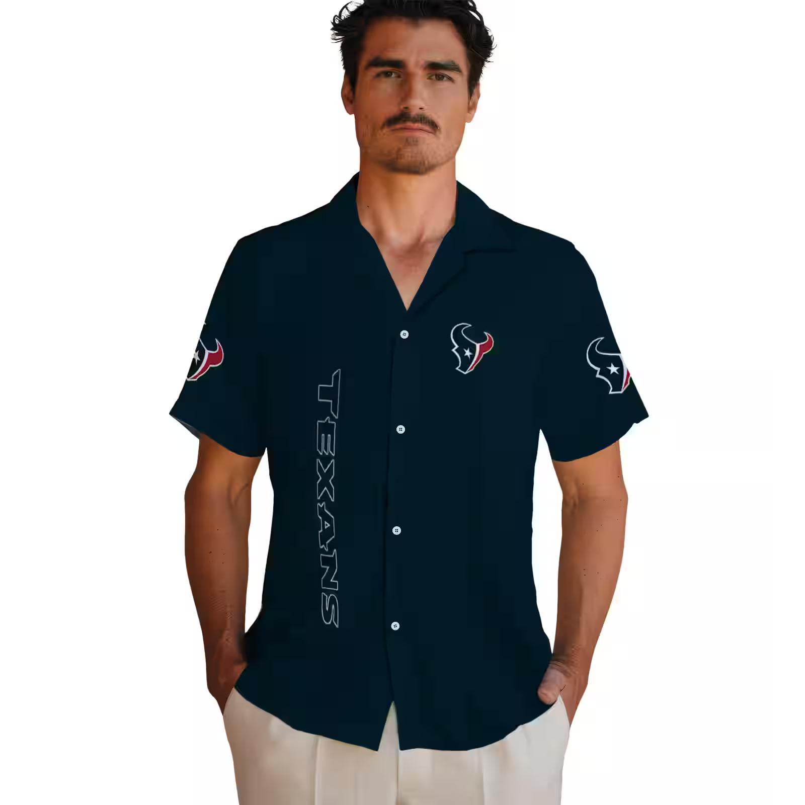 houston texans stuart minion blue hawaiian shirt fashion forward