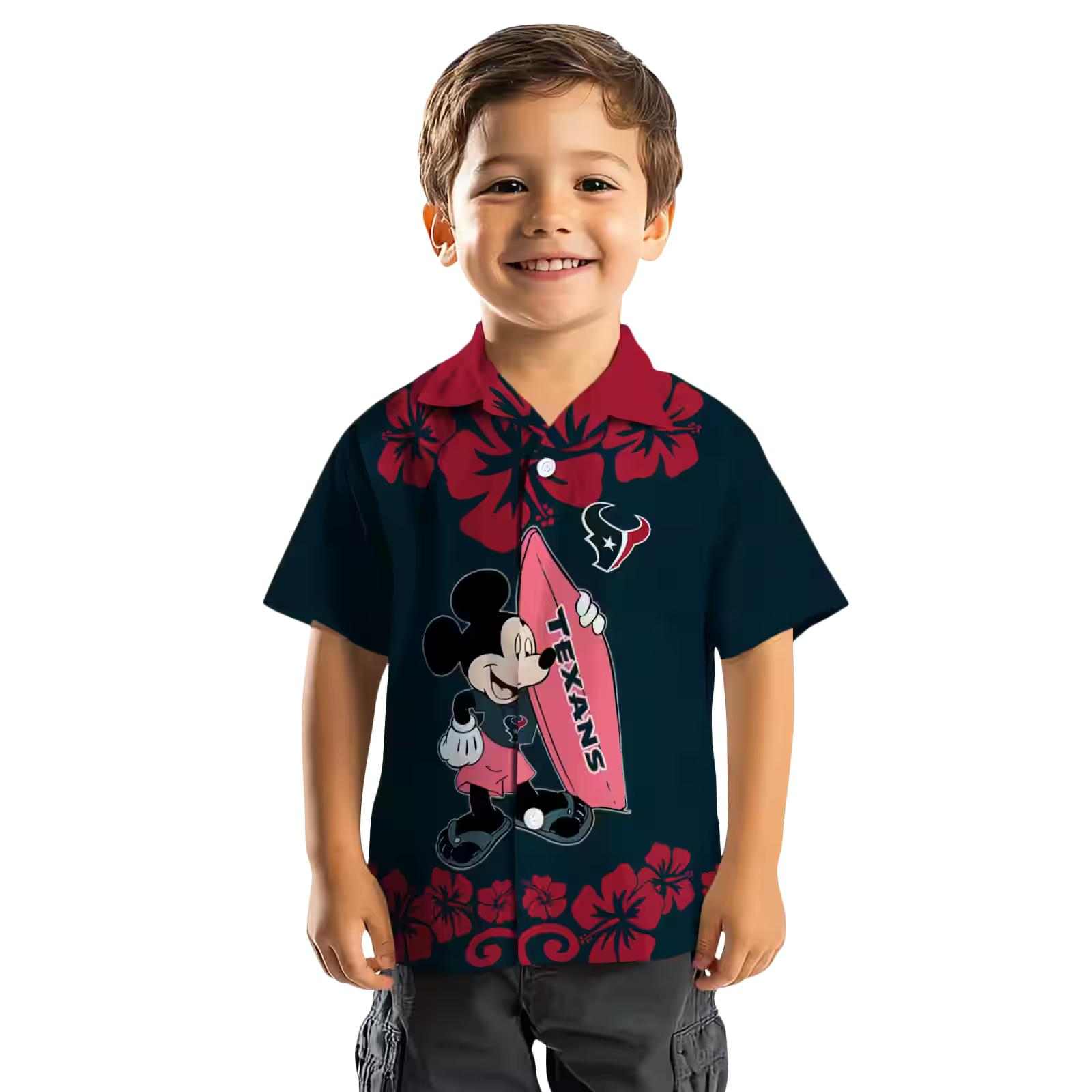 houston texans surfing mickey blue hawaiian shirt top rated