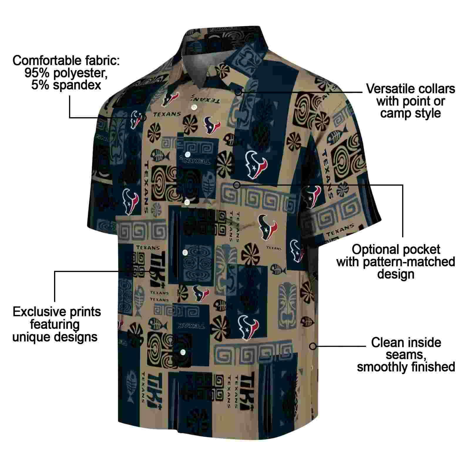 houston texans tribal symbols blue hawaiian shirt new arrival