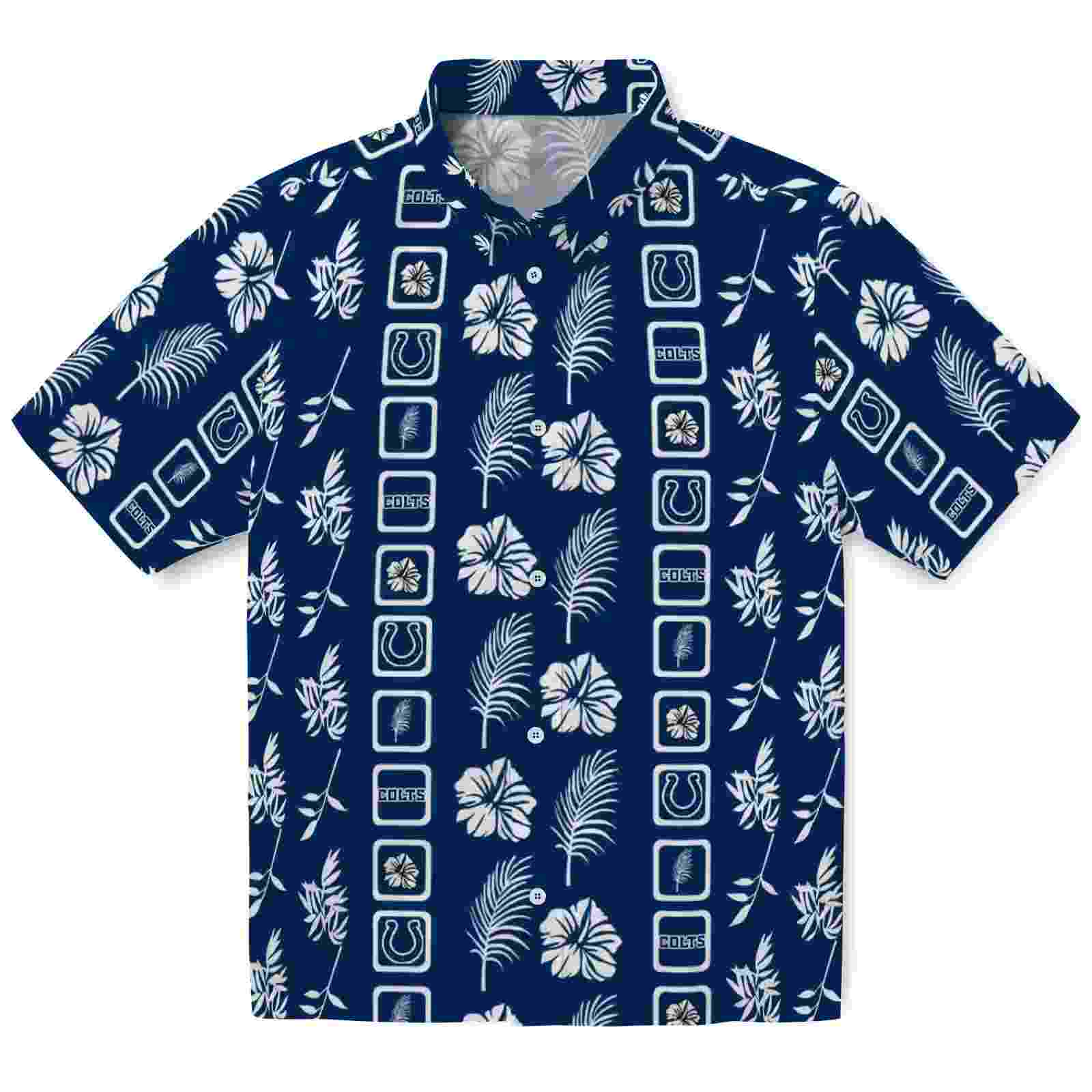 Indianapolis Colts Framed Floral Blue Hawaiian Shirt