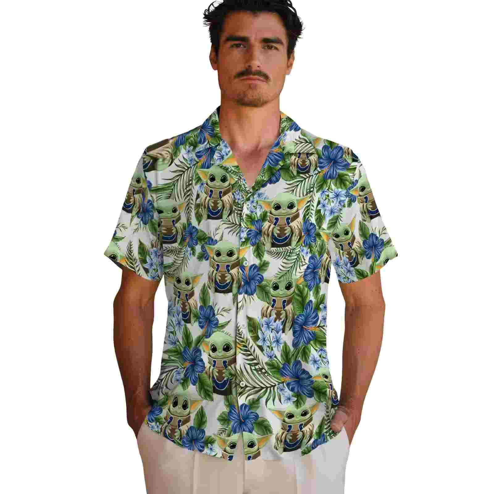 indianapolis colts tropical yoda green hawaiian shirt fashion forward