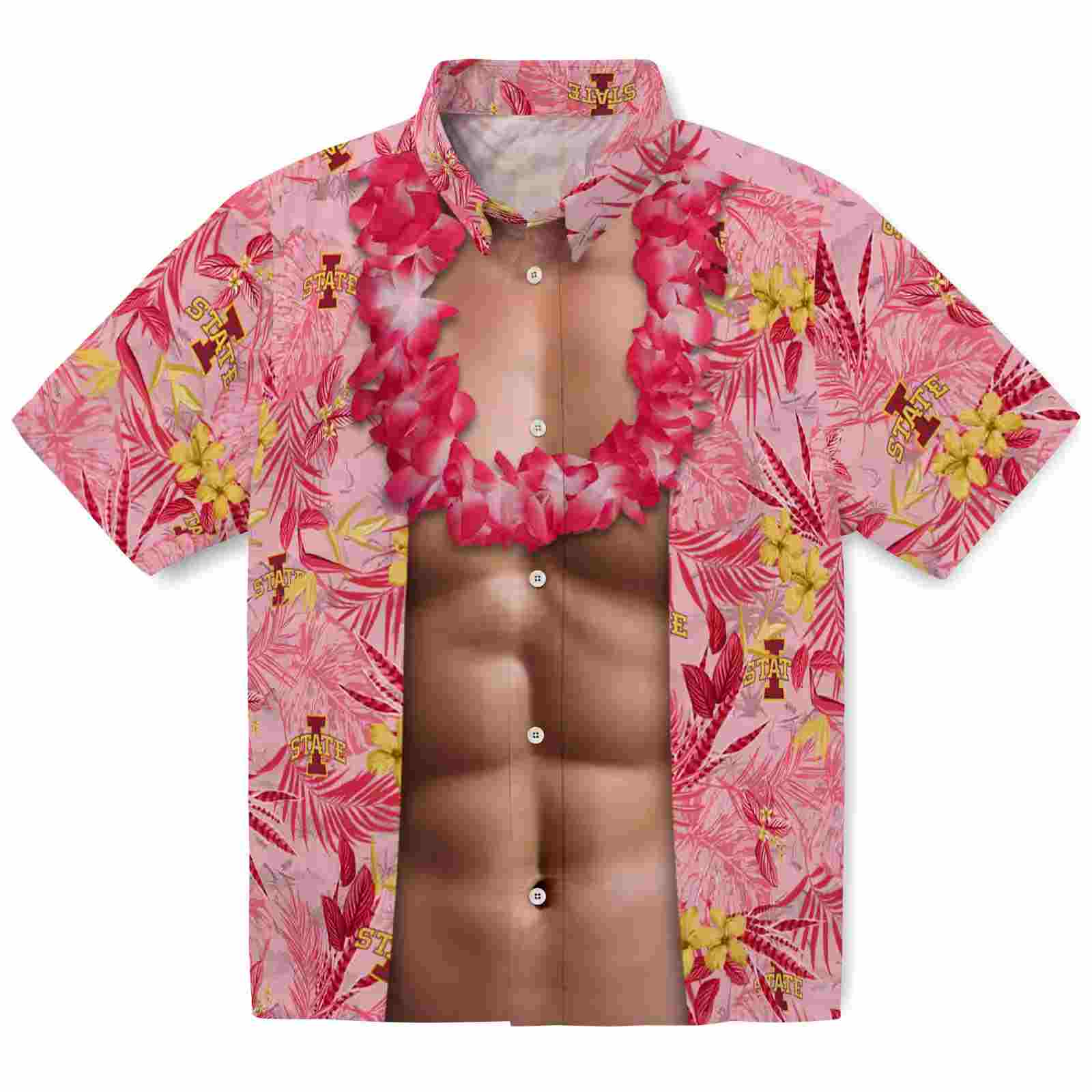 Iowa State Cyclones Chest Illusion Red Hawaiian Shirt