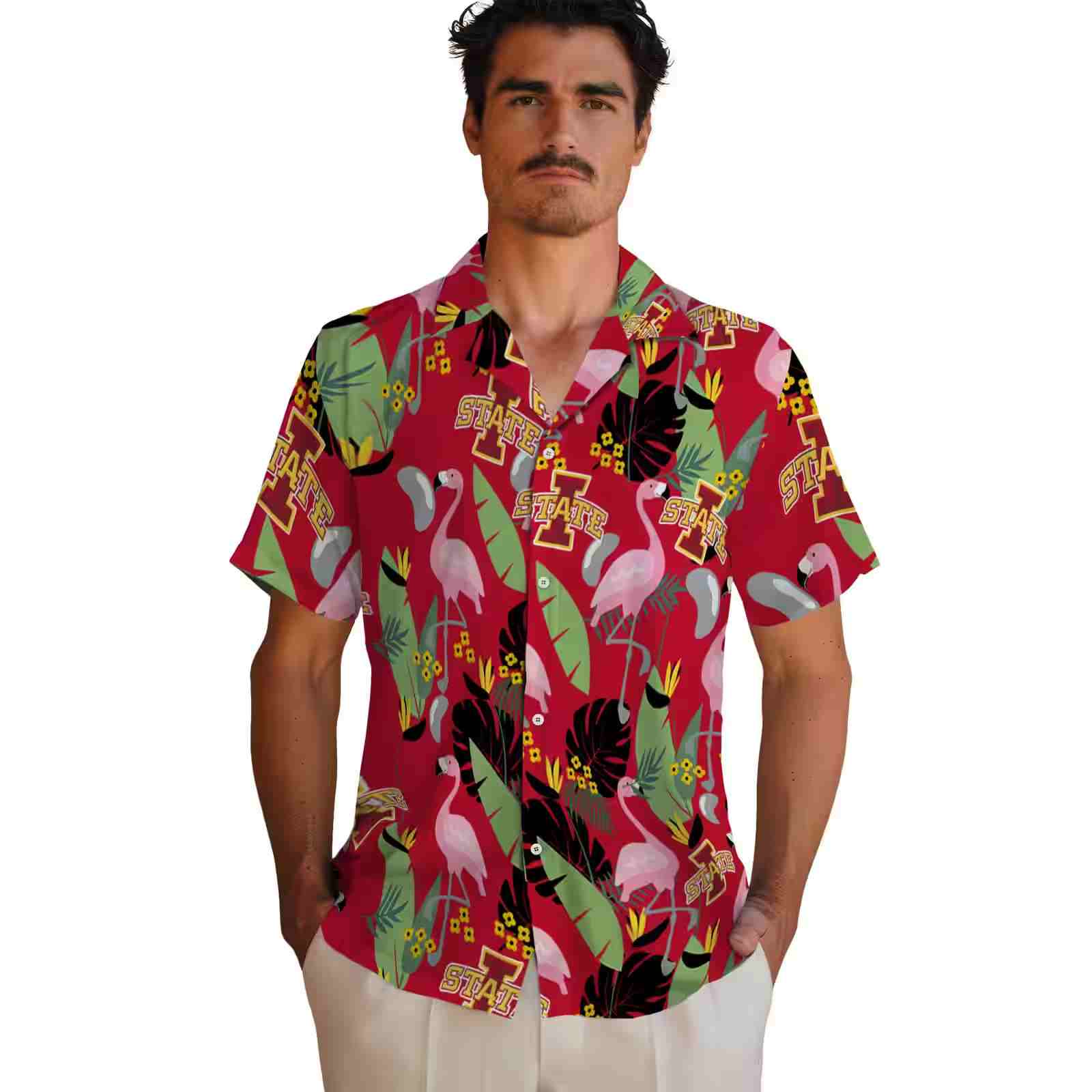 iowa state cyclones flamingo leaves red hawaiian shirt fashion forward