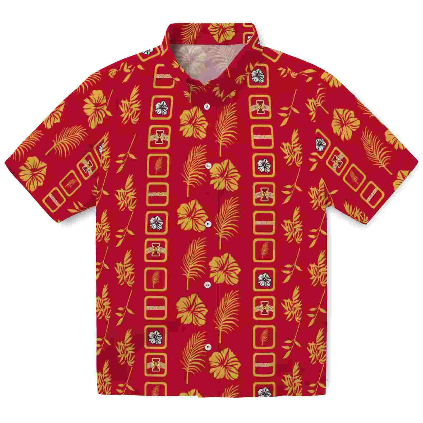 Iowa State Cyclones Framed Floral Red Hawaiian Shirt