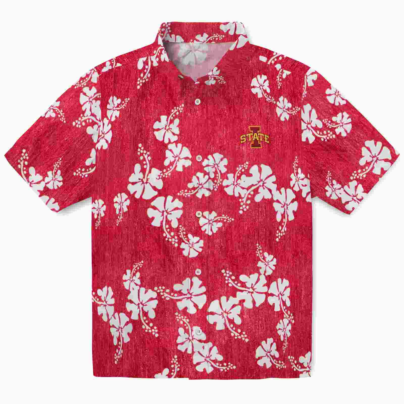 Iowa State Cyclones Hibiscus Clusters Red Hawaiian Shirt