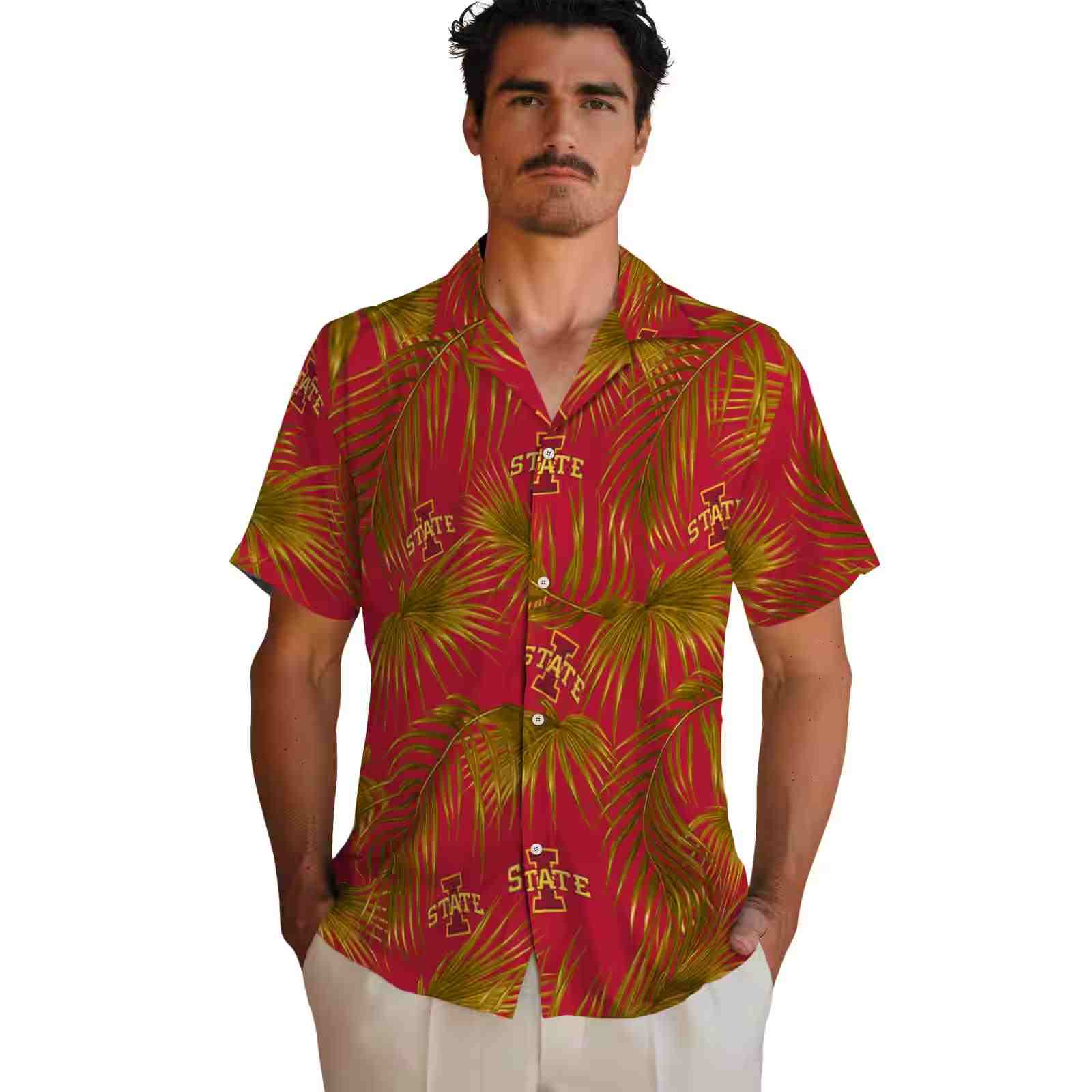 iowa state cyclones leafy palms red hawaiian shirt fashion forward