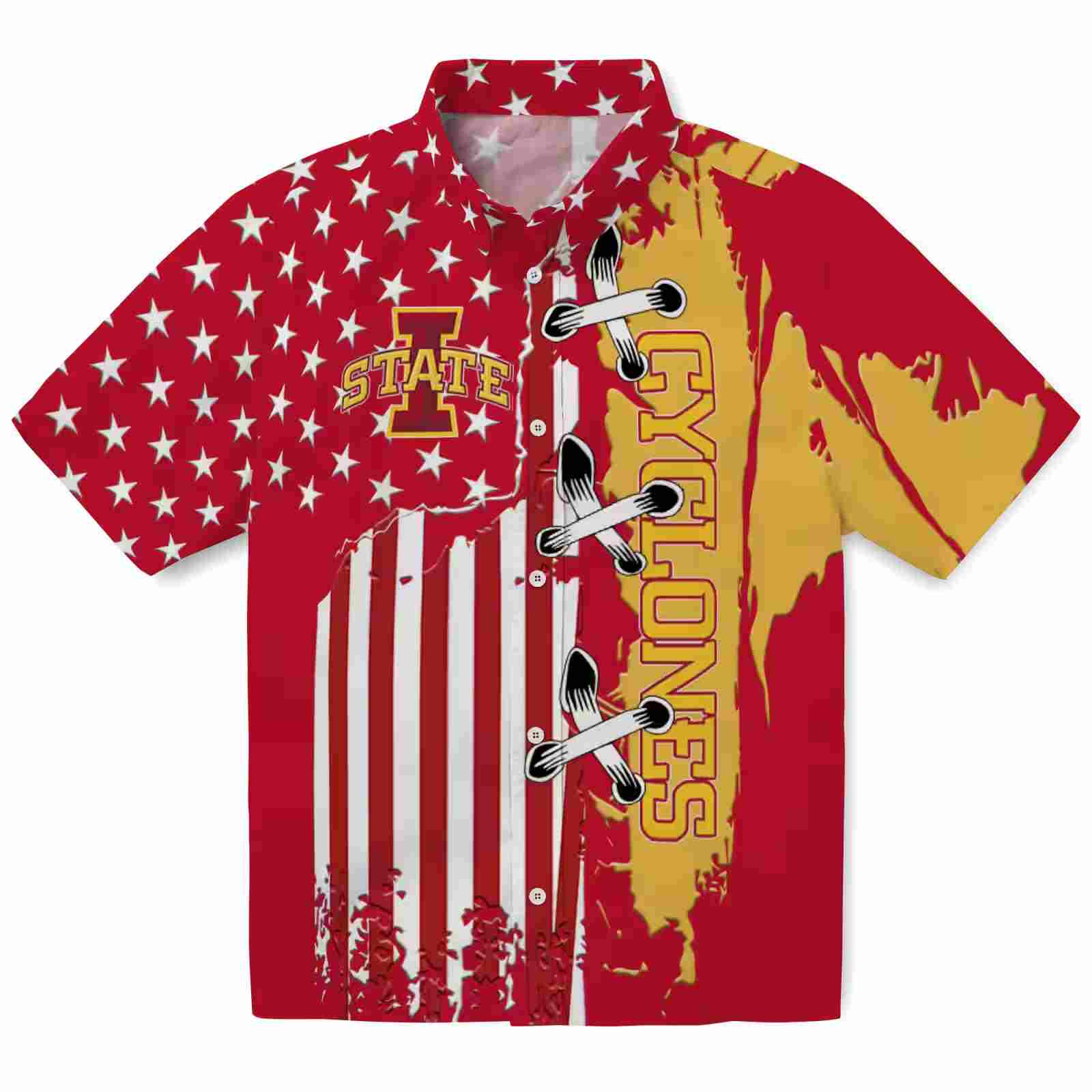 Iowa State Cyclones Stitched Flag Red Hawaiian Shirt