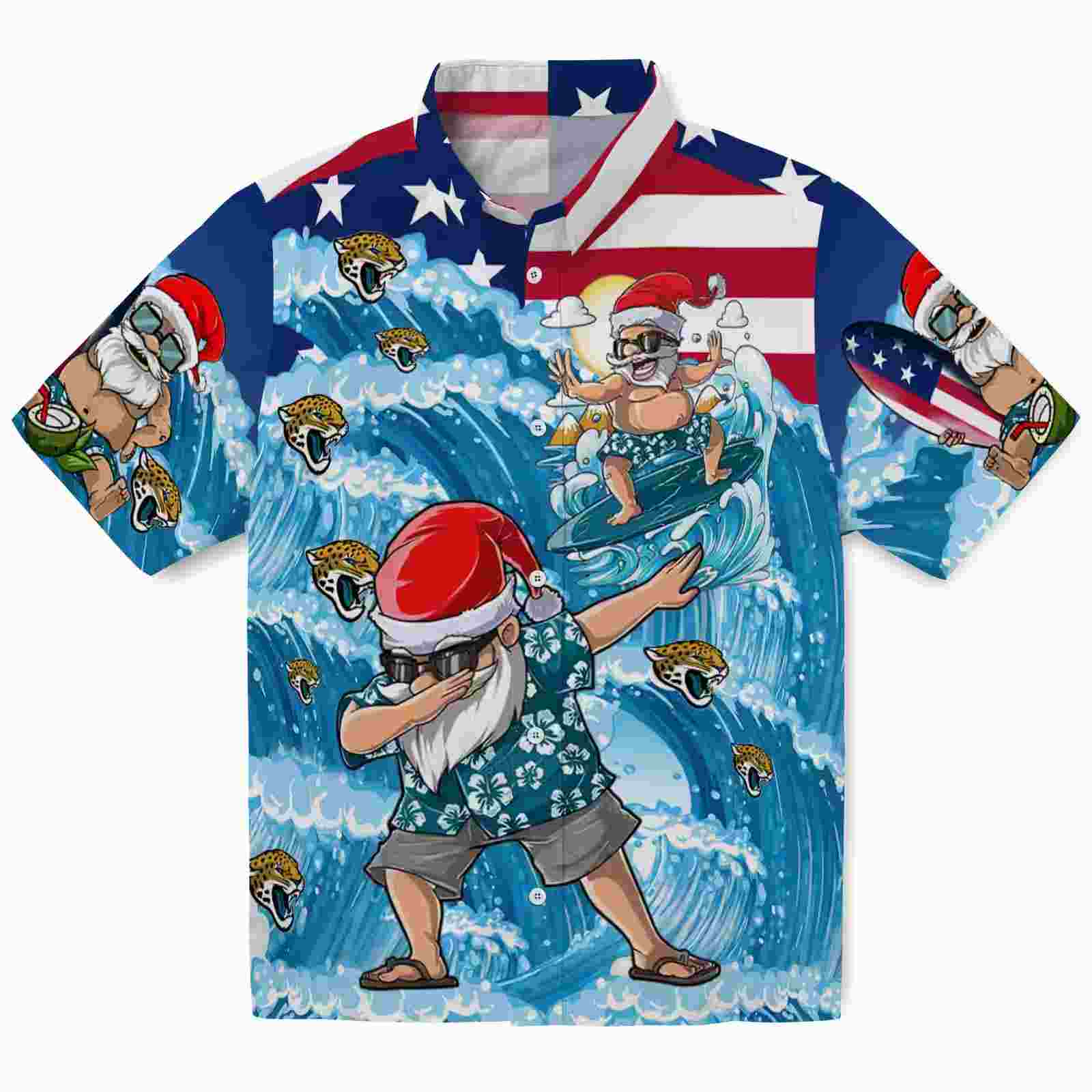 jacksonville jaguars surfing santa blue hawaiian shirt best selling