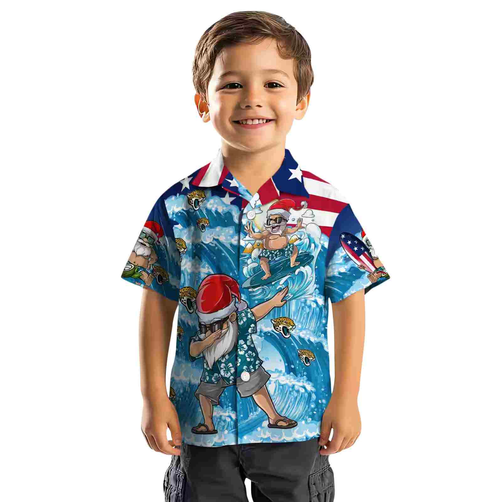 jacksonville jaguars surfing santa blue hawaiian shirt top rated