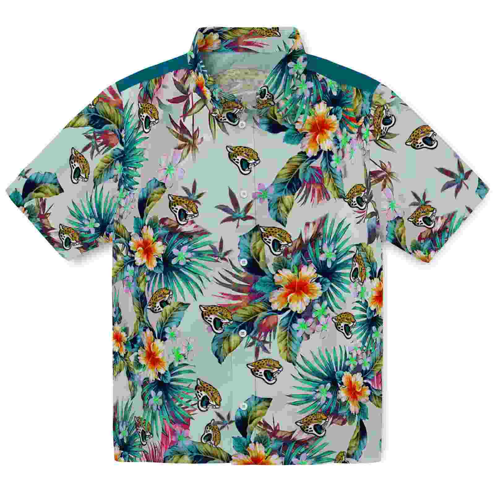 Jacksonville Jaguars Tropical Foliage Green Hawaiian Shirt