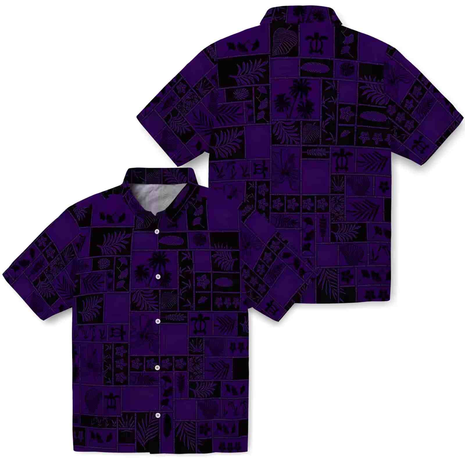 kansas state wildcats tropical patchwork purple black hawaiian shirt high quality