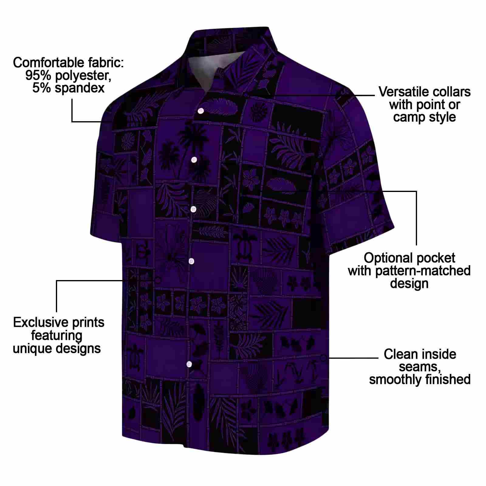 kansas state wildcats tropical patchwork purple black hawaiian shirt new arrival