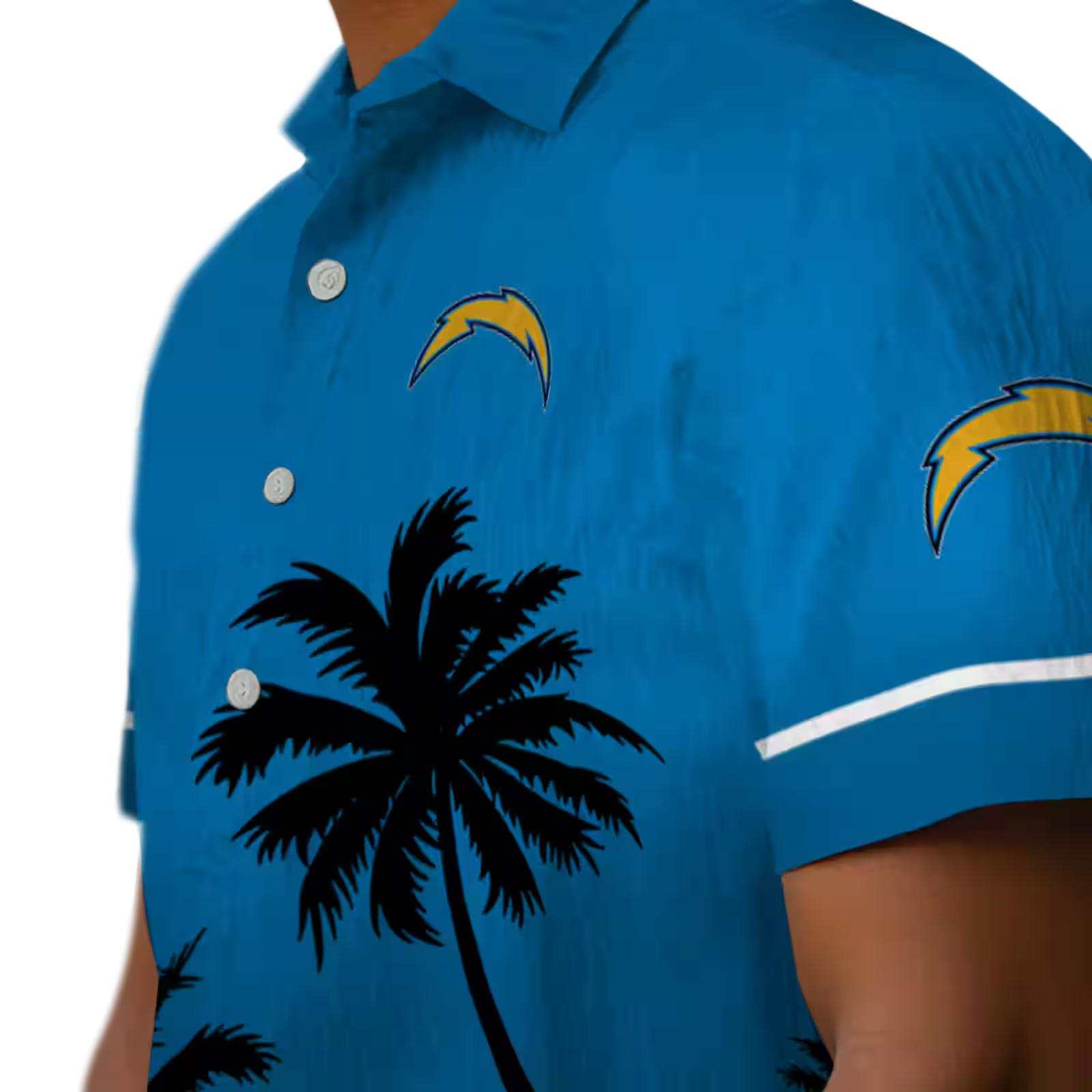 los angeles chargers beach sunset blue black hawaiian shirt trendy