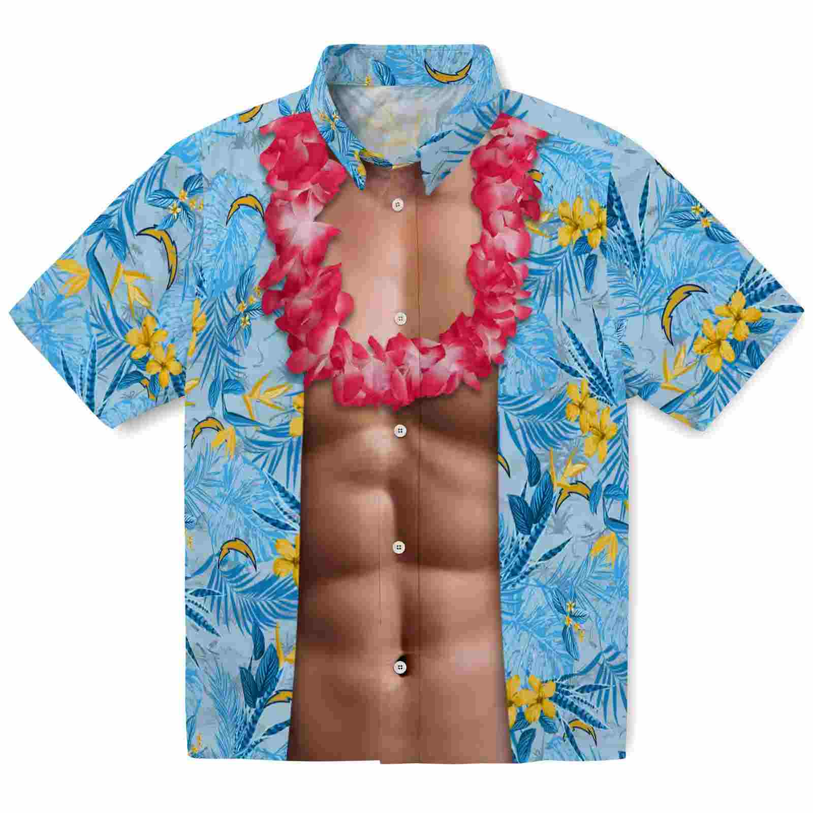 Los Angeles Chargers Chest Illusion Blue Hawaiian Shirt