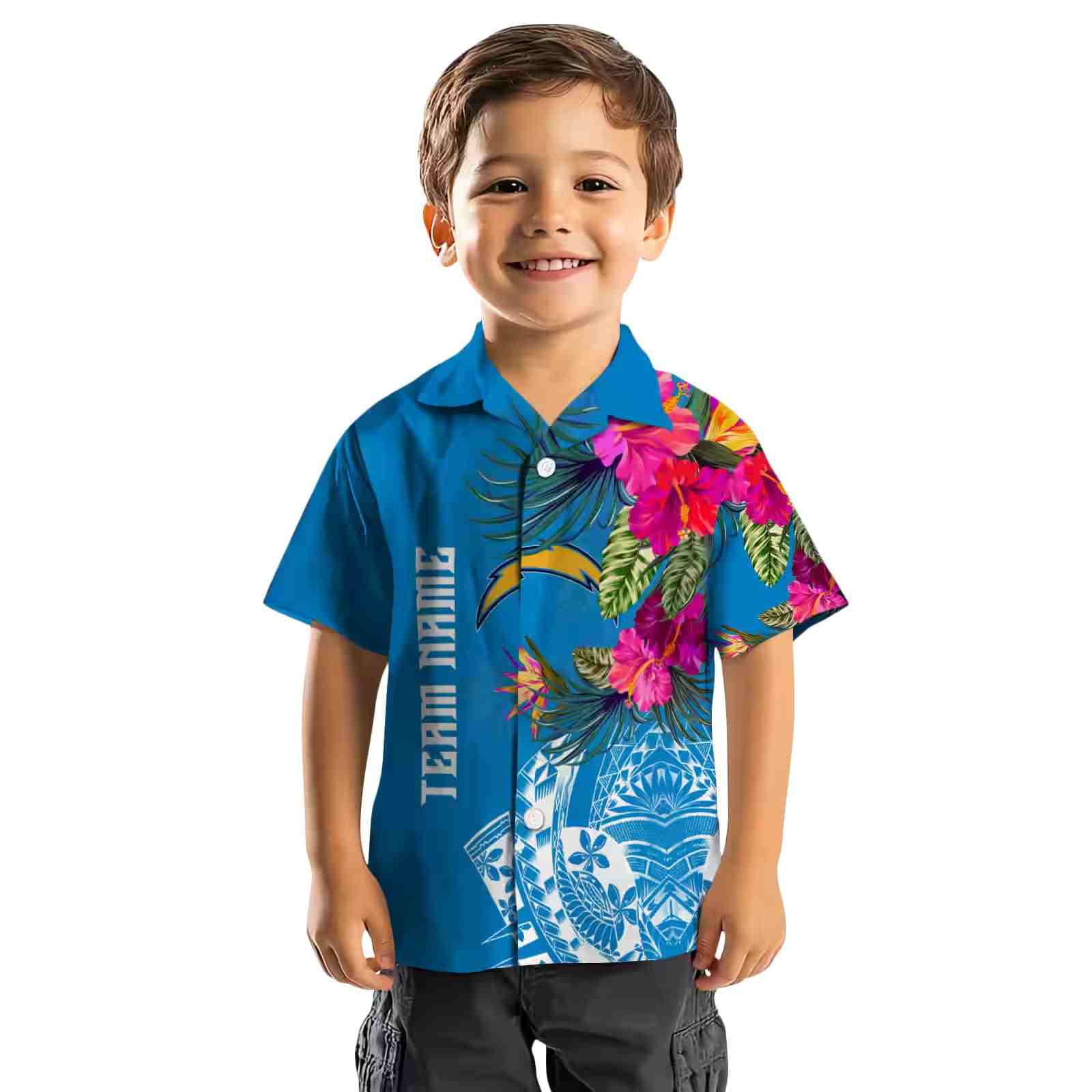 los angeles chargers floral polynesian blue hawaiian shirt top rated