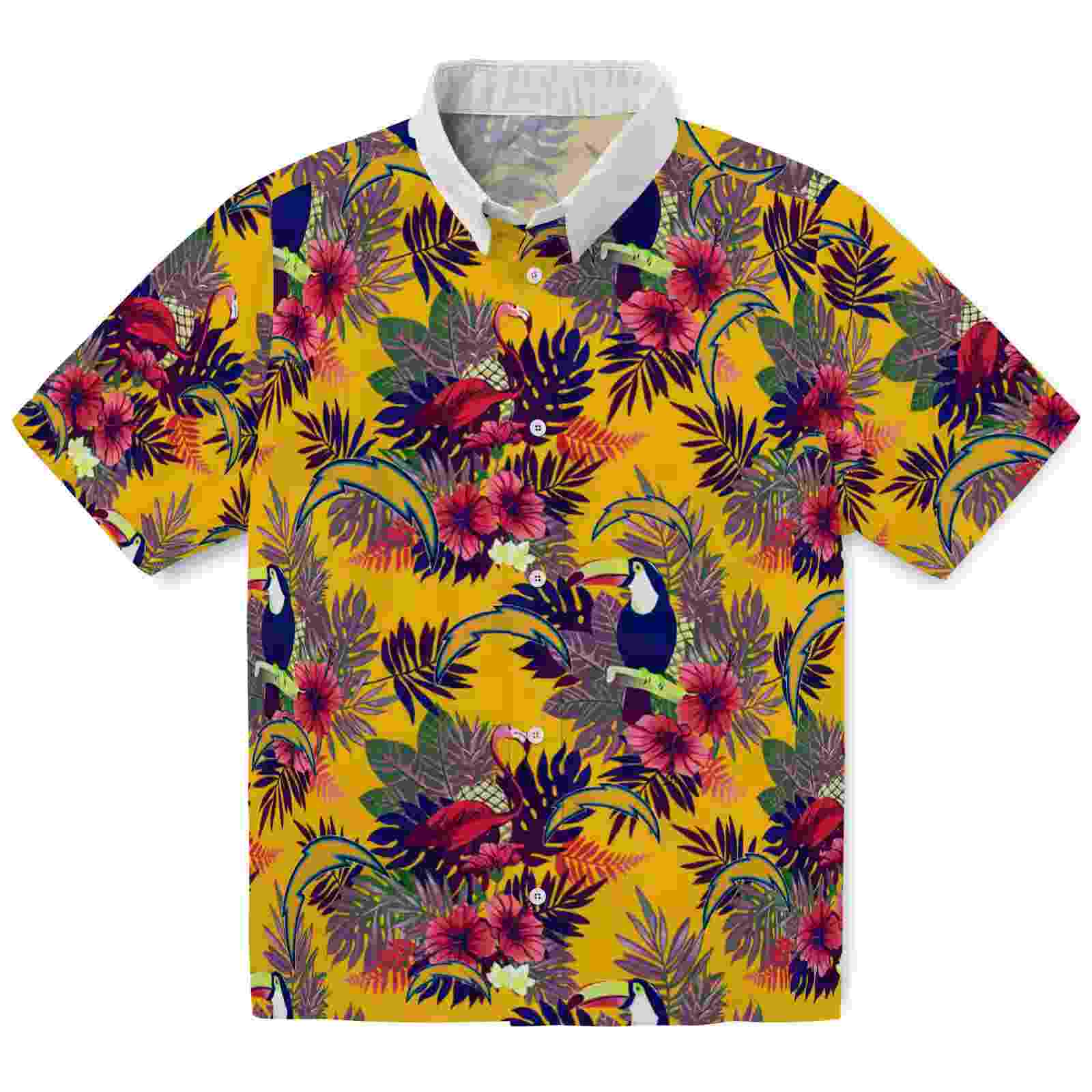 Los Angeles Chargers Floral Toucan Blue Red Hawaiian Shirt