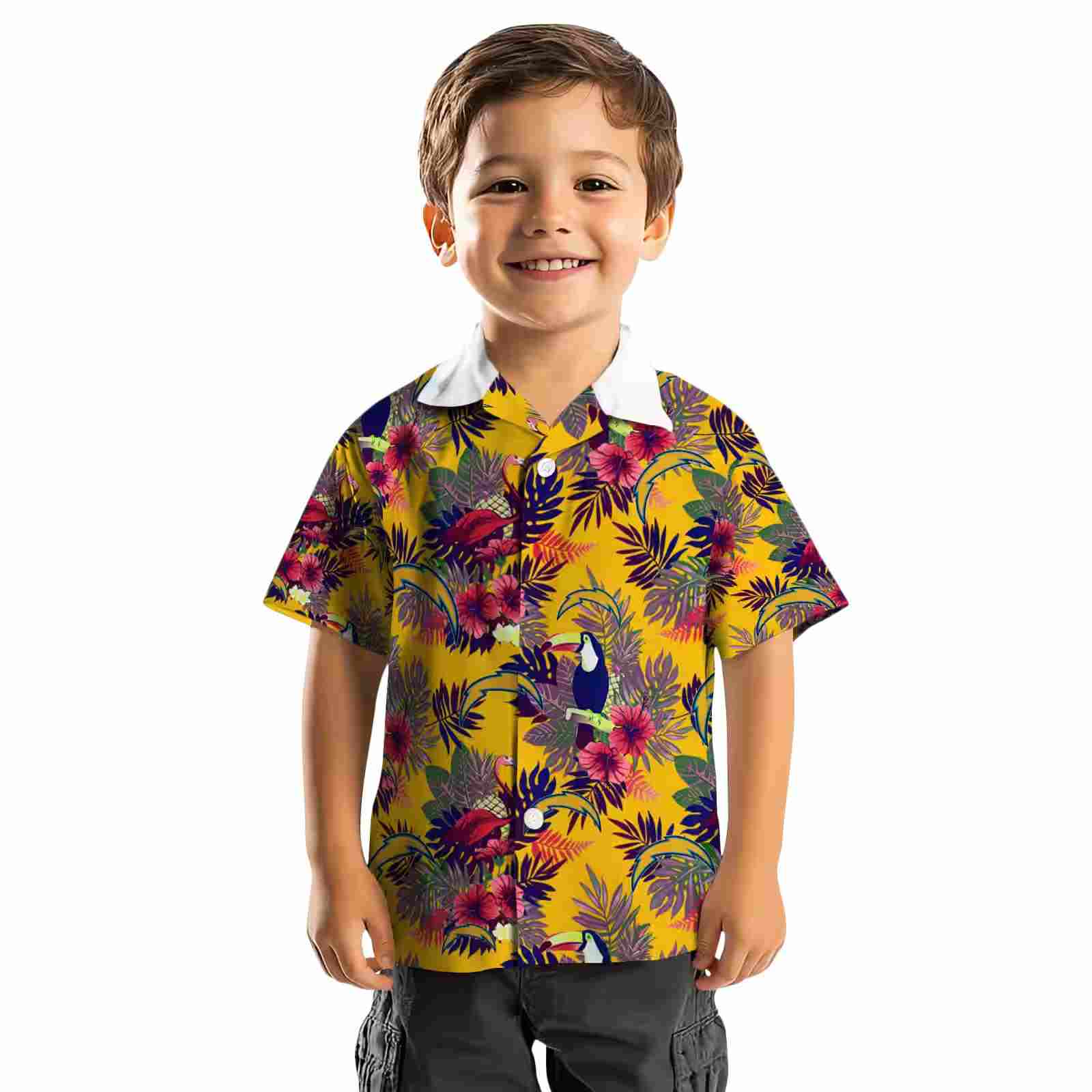 los angeles chargers floral toucan blue red hawaiian shirt top rated