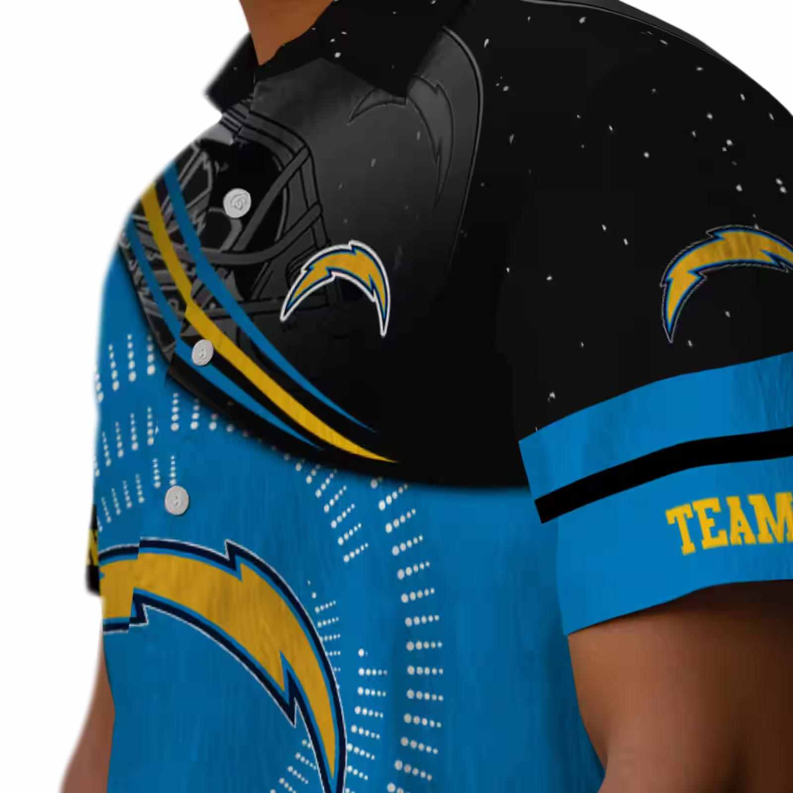 los angeles chargers football wave blue black hawaiian shirt trendy