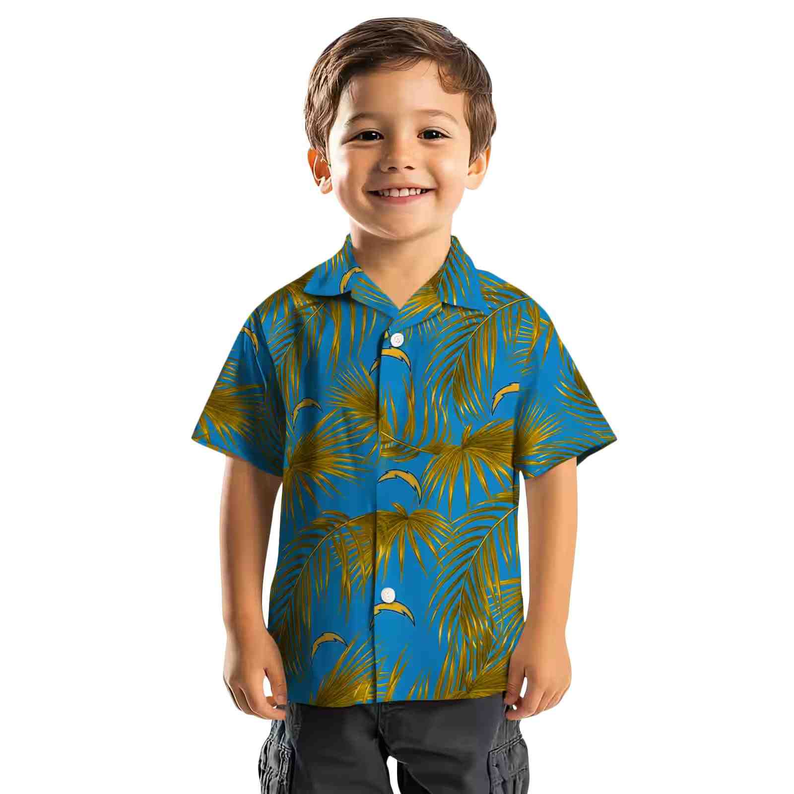 los angeles chargers leafy palms blue hawaiian shirt top rated