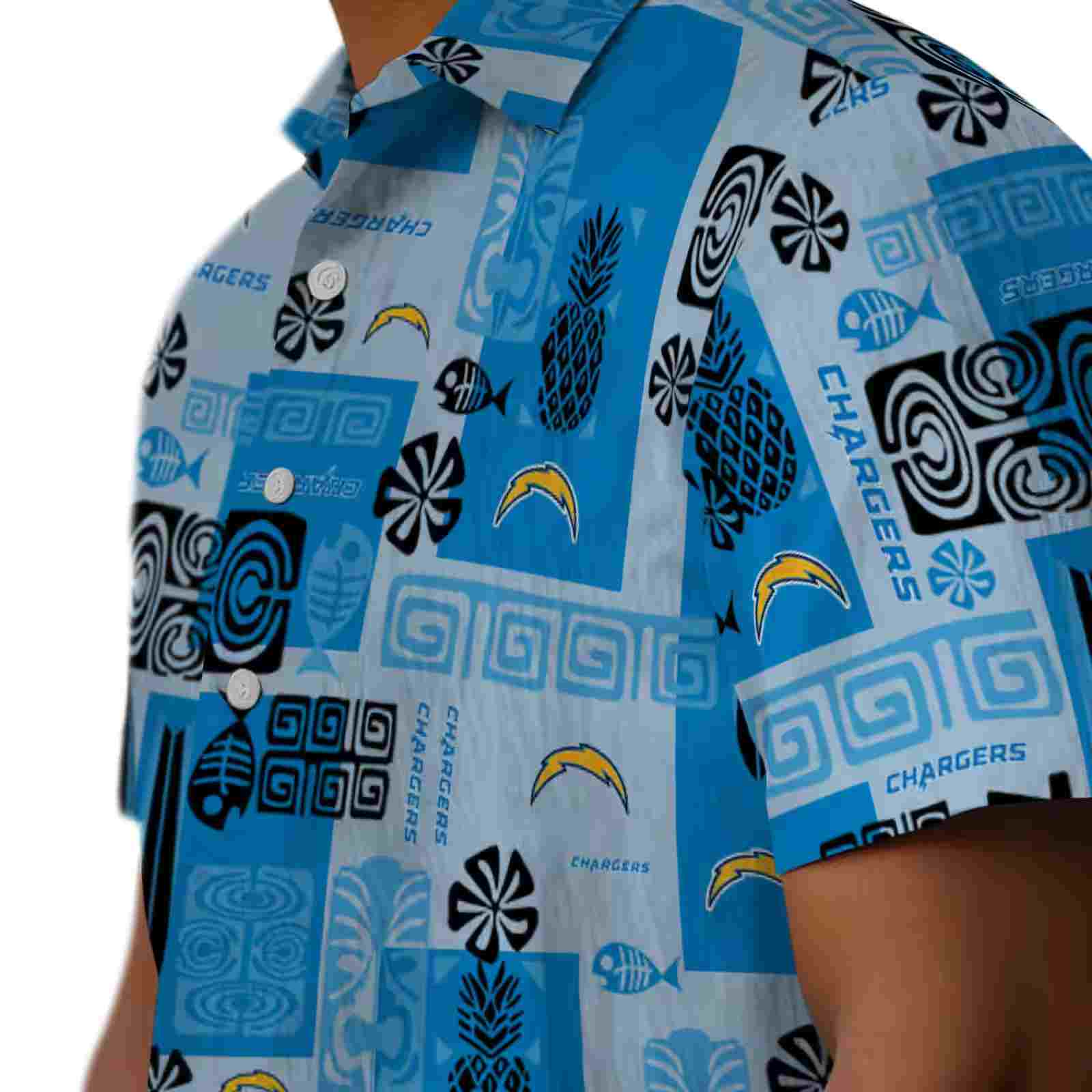 los angeles chargers tribal symbols blue hawaiian shirt trendy