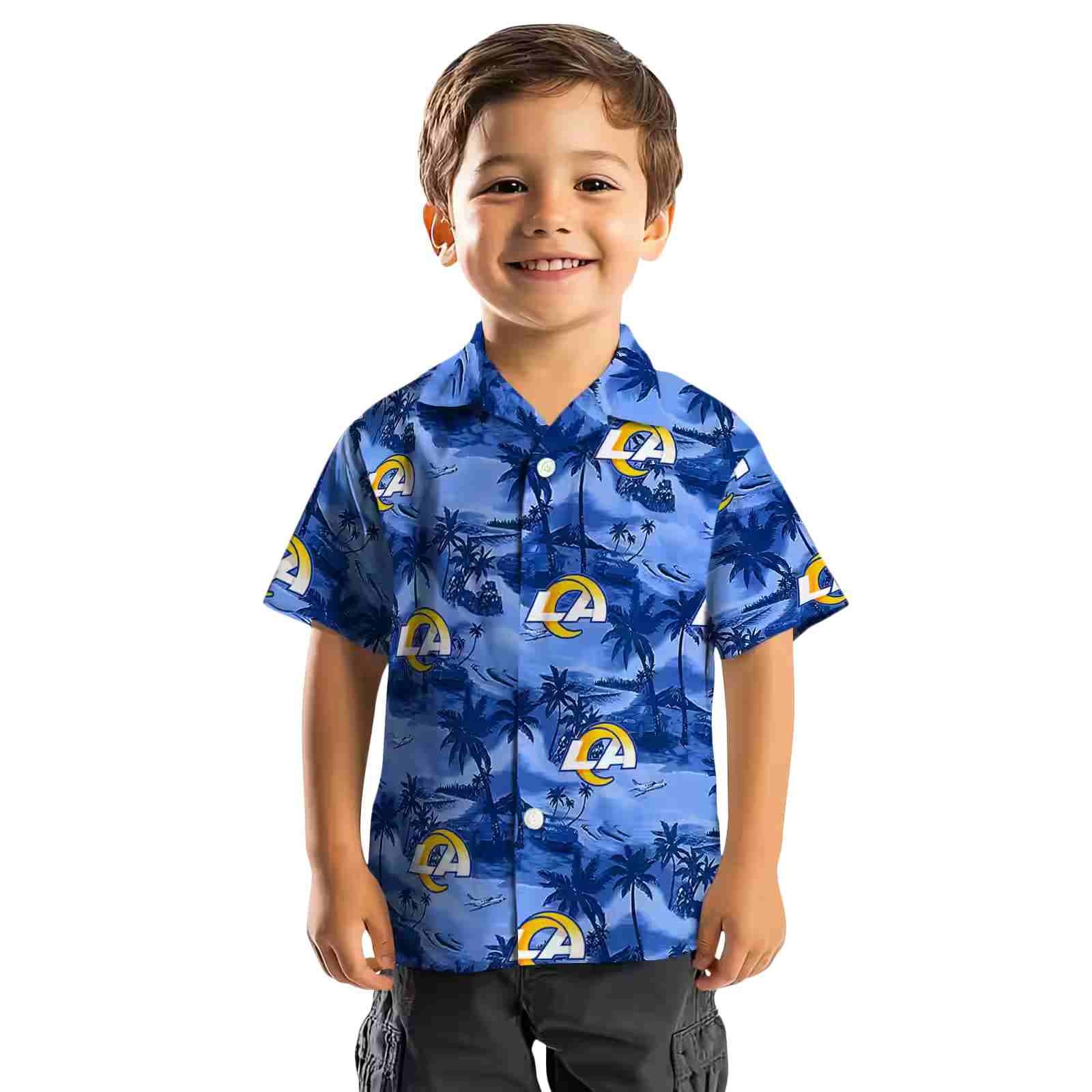 los angeles rams coastal palms blue hawaiian shirt top rated