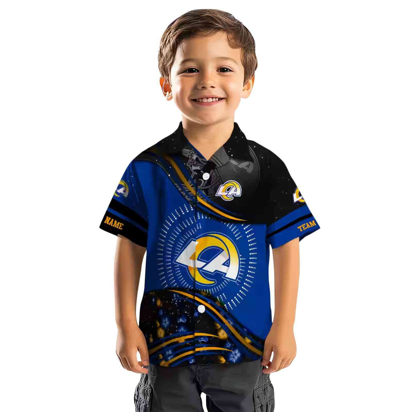 los angeles rams football wave blue black hawaiian shirt top rated