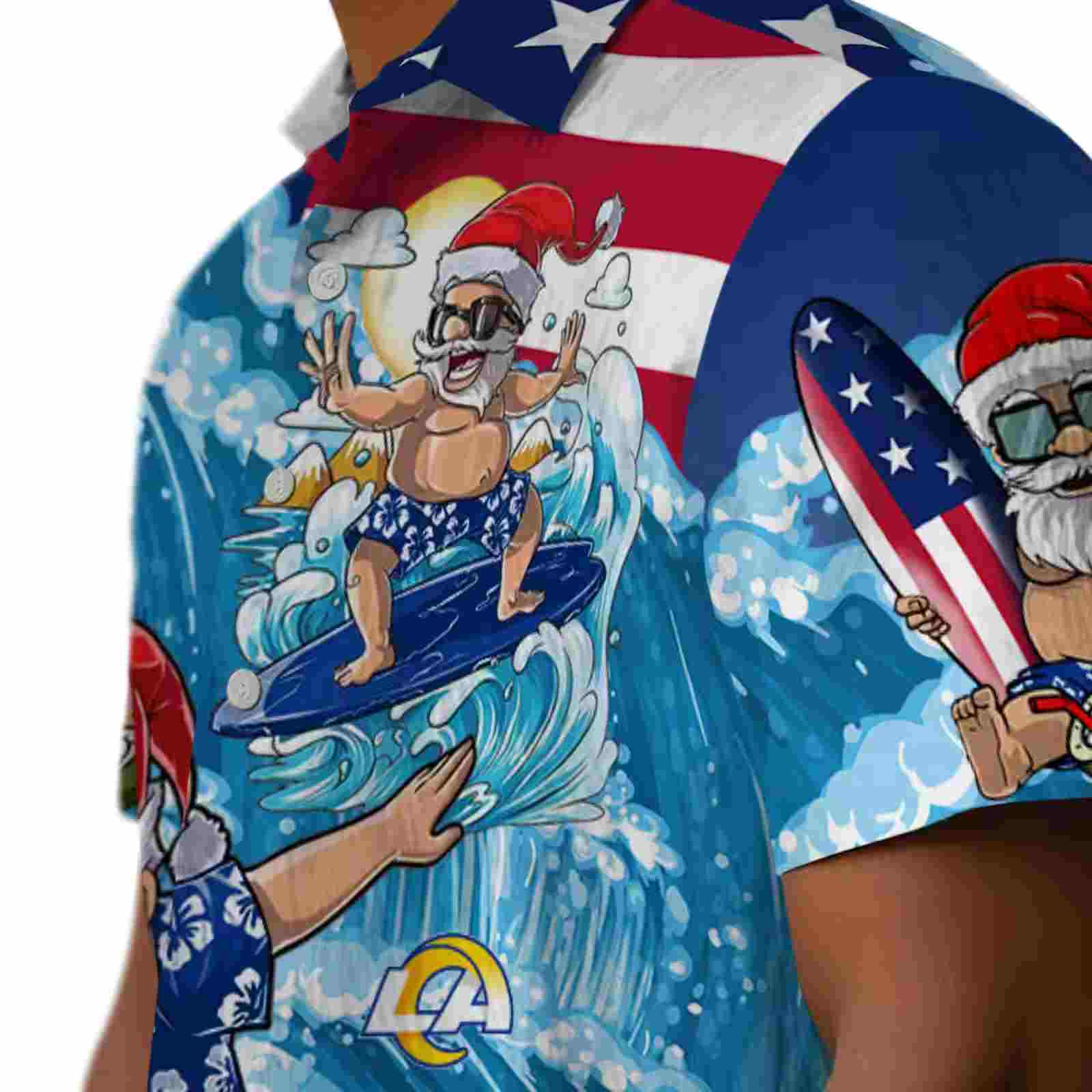 los angeles rams surfing santa blue hawaiian shirt trendy