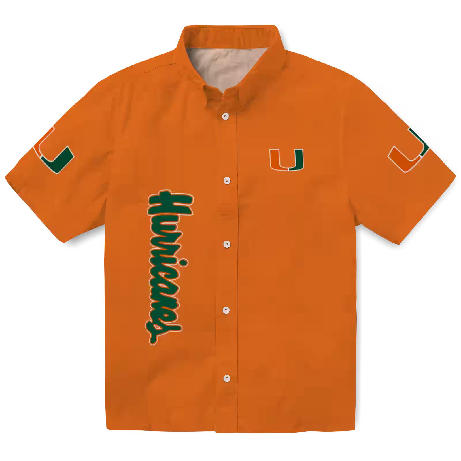 Miami Hurricanes Stuart Minion Orange Hawaiian Shirt