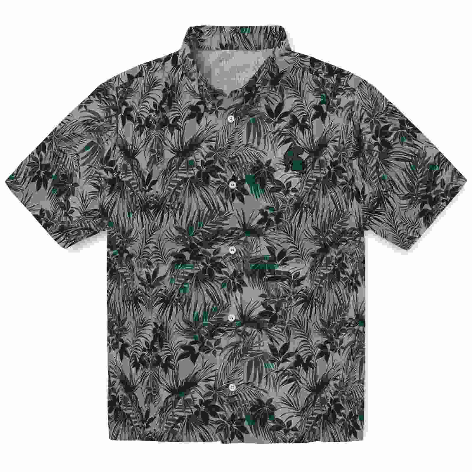 Michigan State Spartans Leafy Pattern Green Hawaiian Shirt