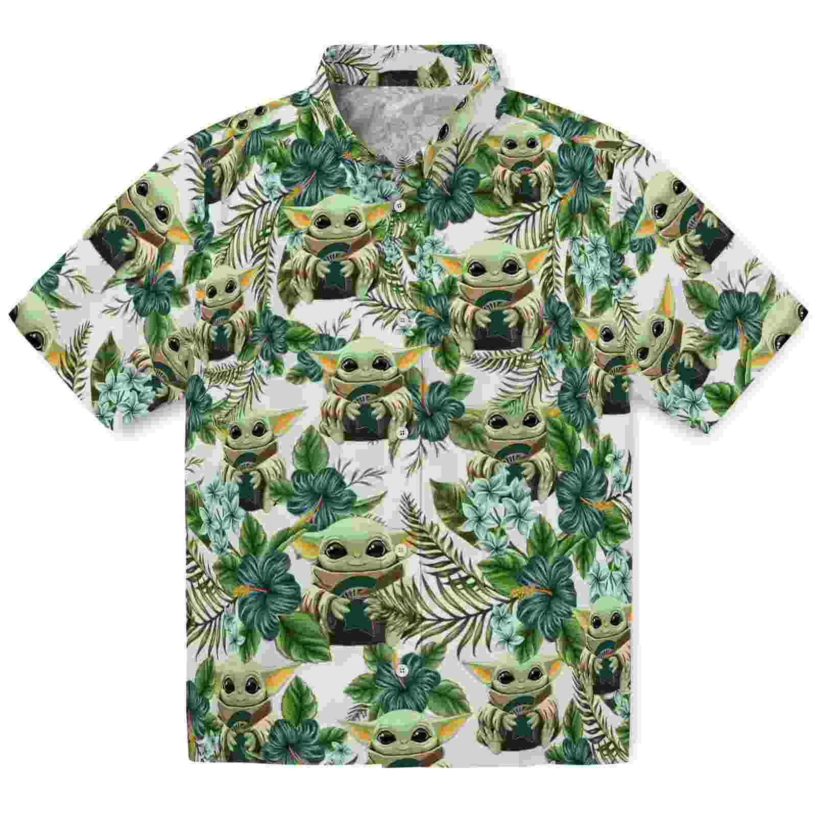 Michigan State Spartans Tropical Yoda Green Hawaiian Shirt