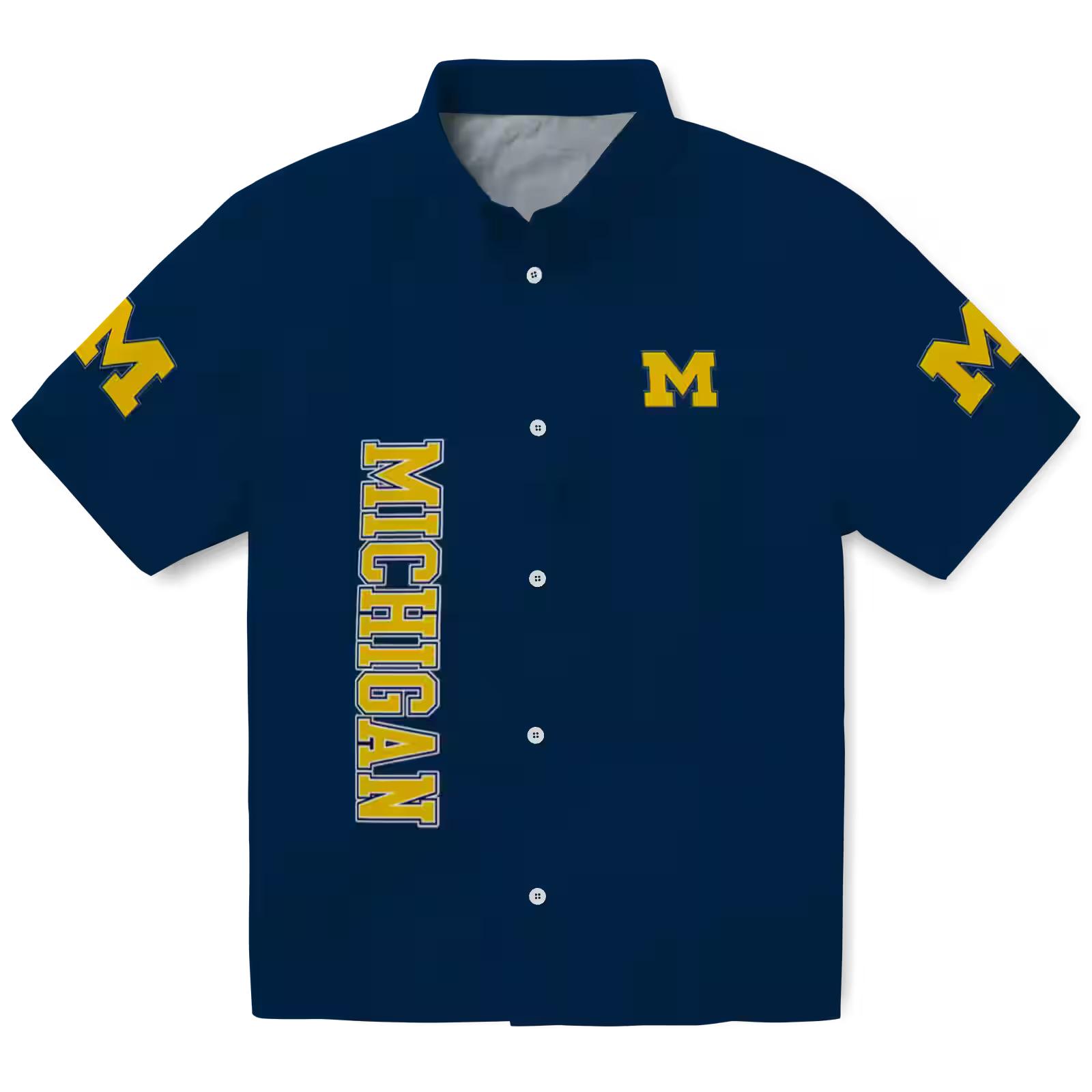 Michigan Wolverines Stuart Minion Blue Hawaiian Shirt