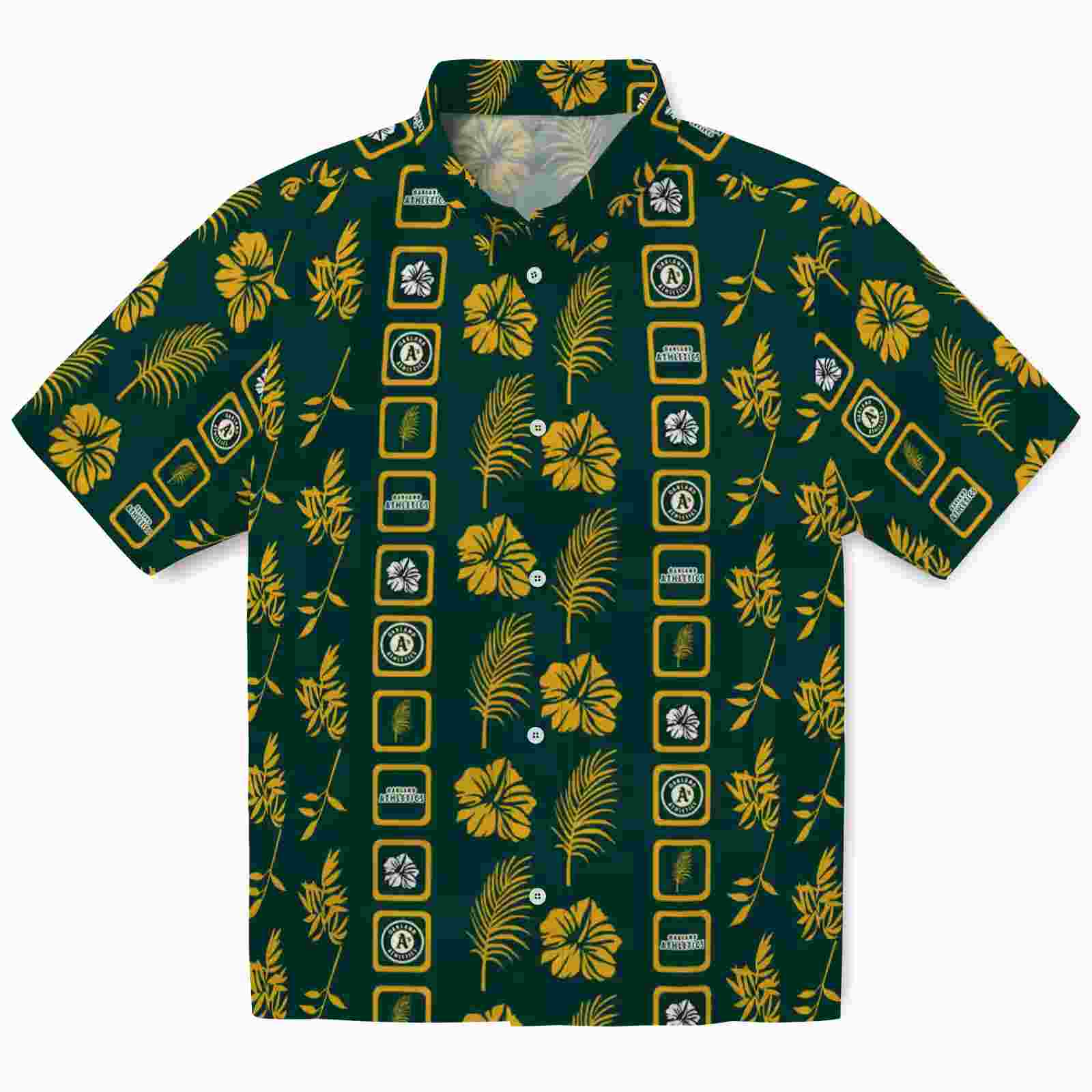 Oakland Athletics Framed Floral Green Hawaiian Shirt