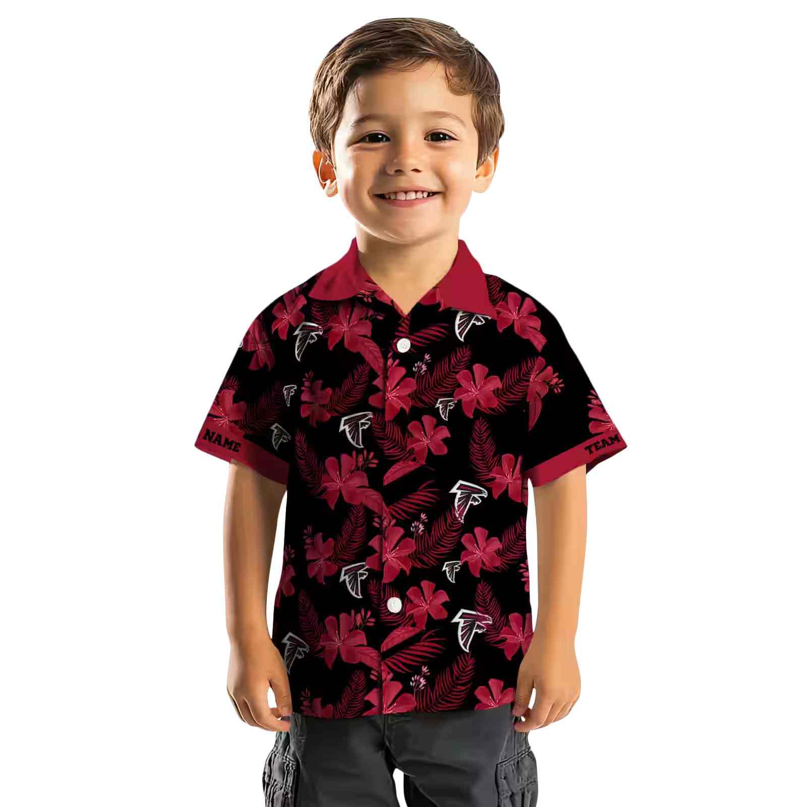 personalized atlanta falcons botanical print black hawaiian shirt top rated