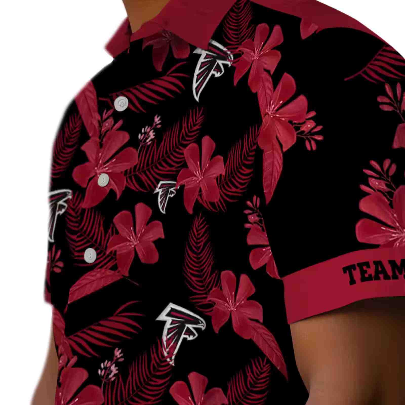 personalized atlanta falcons botanical print black hawaiian shirt trendy